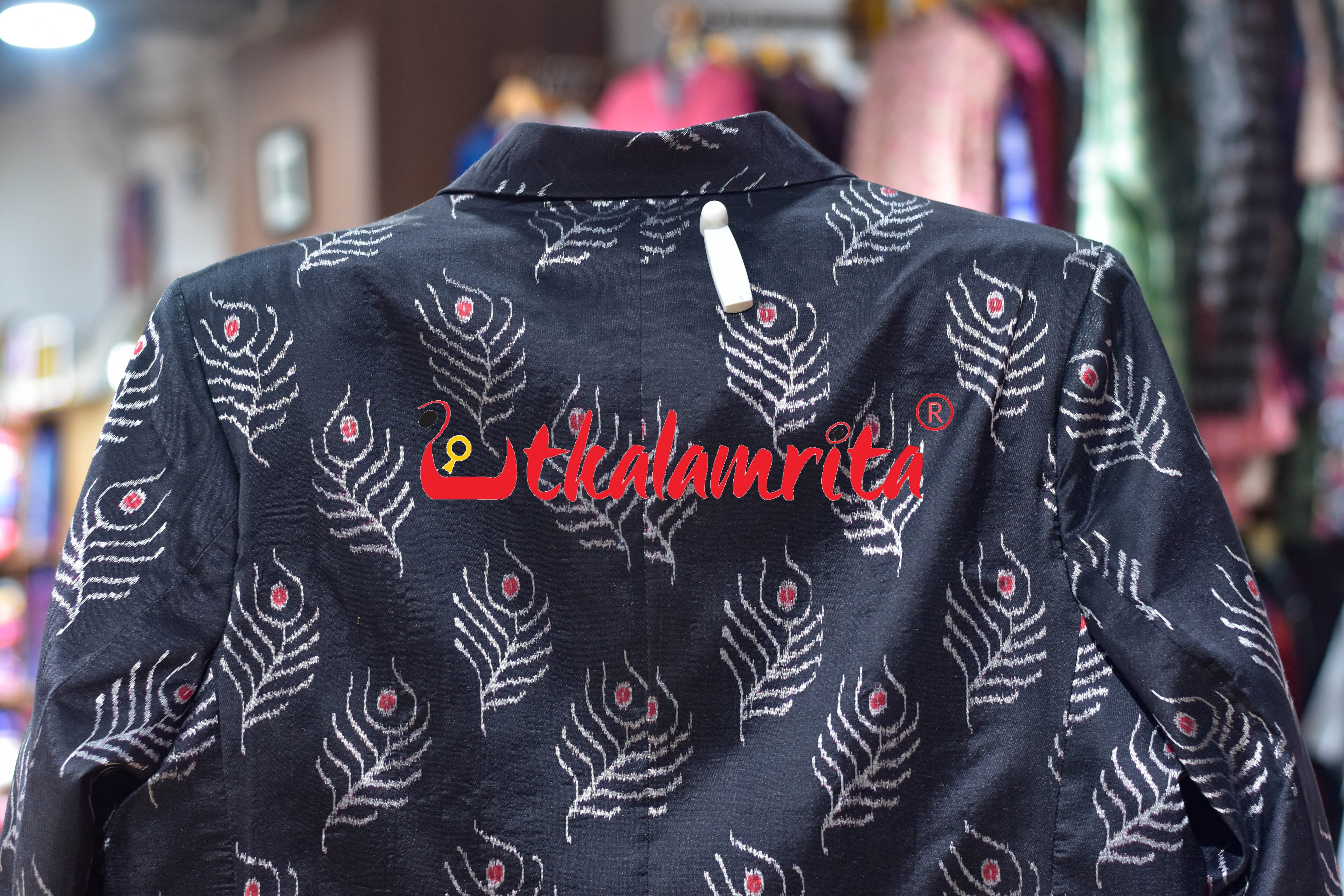 Black Mayurachandrika Sambalpuri Silk (Men's Blazer)