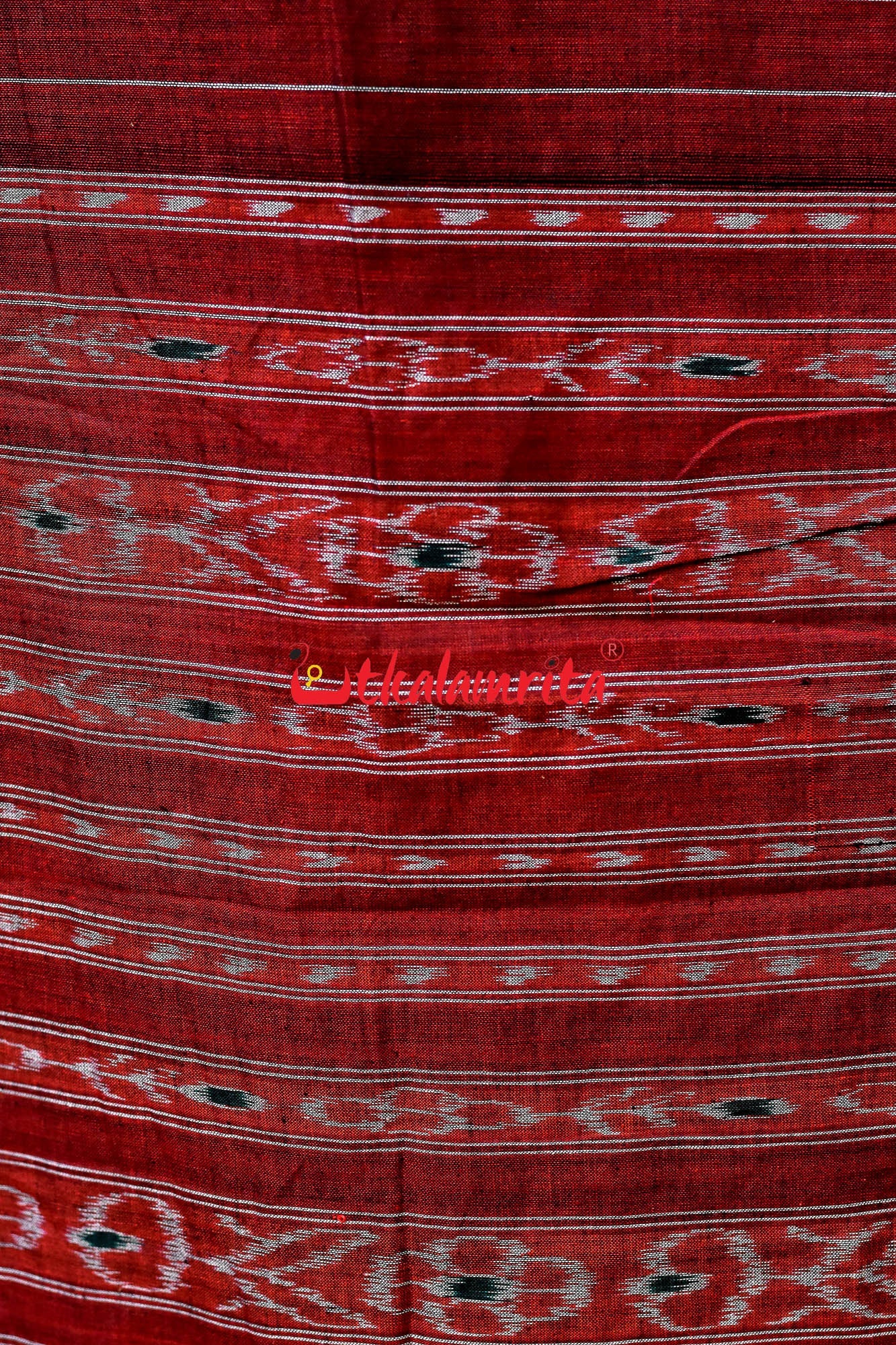 Bottle Green Damru Khandua Pasapali Border Cotton Saree
