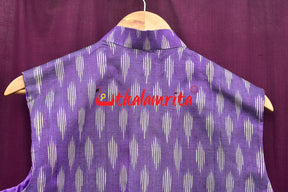 Purple Body Ikat Gopalpur Tussar (Modi Jacket)