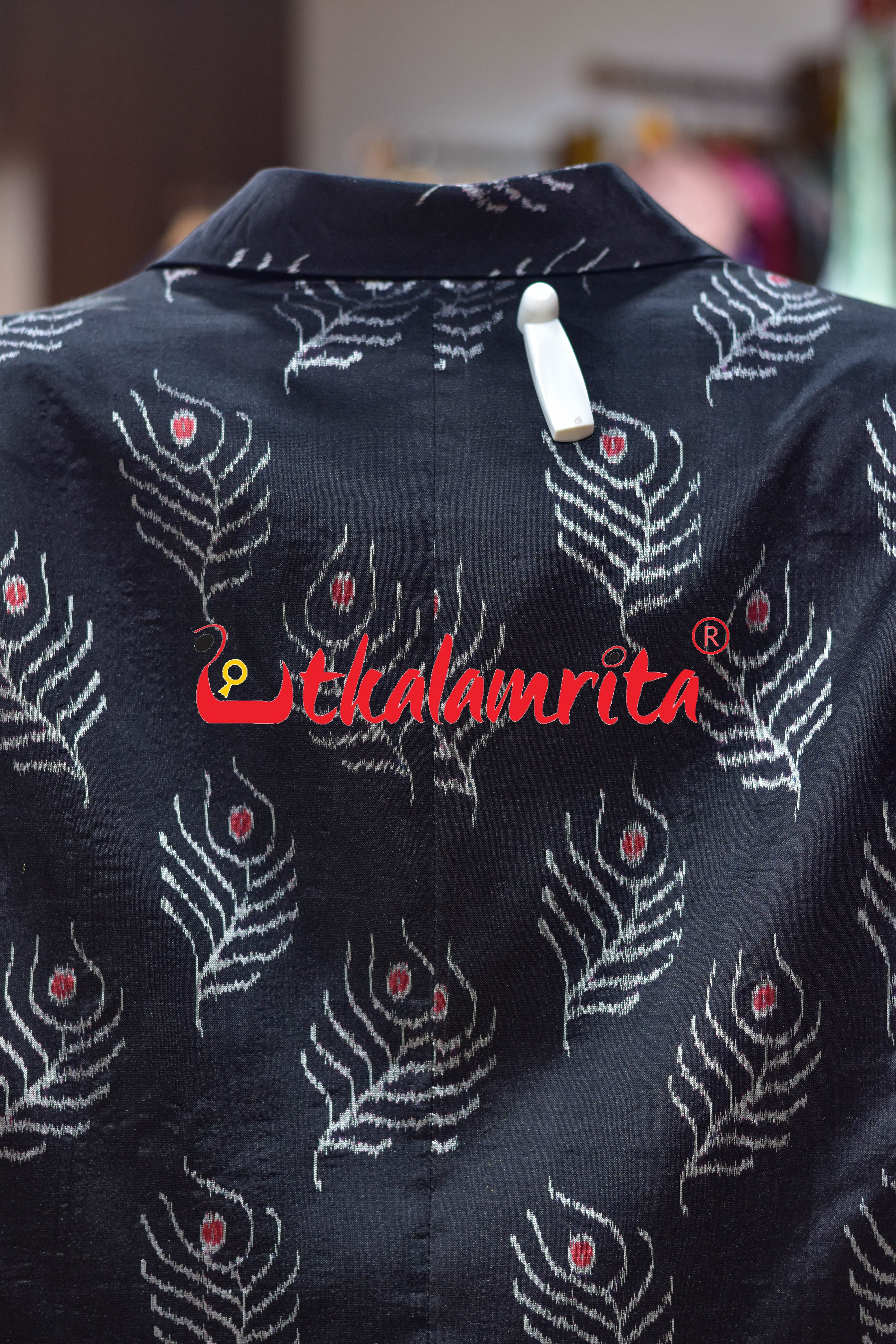 Black Mayurachandrika Sambalpuri Silk (Men's Blazer)