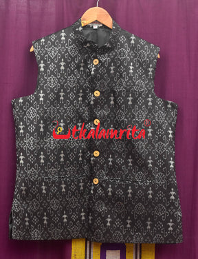 Black Tribals Sambalpuri Bandha Silk (Modi Jacket)