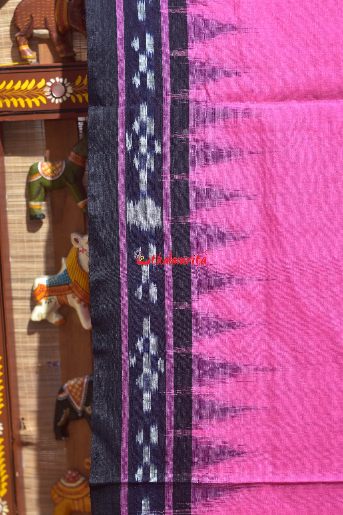 Pink with Pasapali Border Khandua Cotton Saree