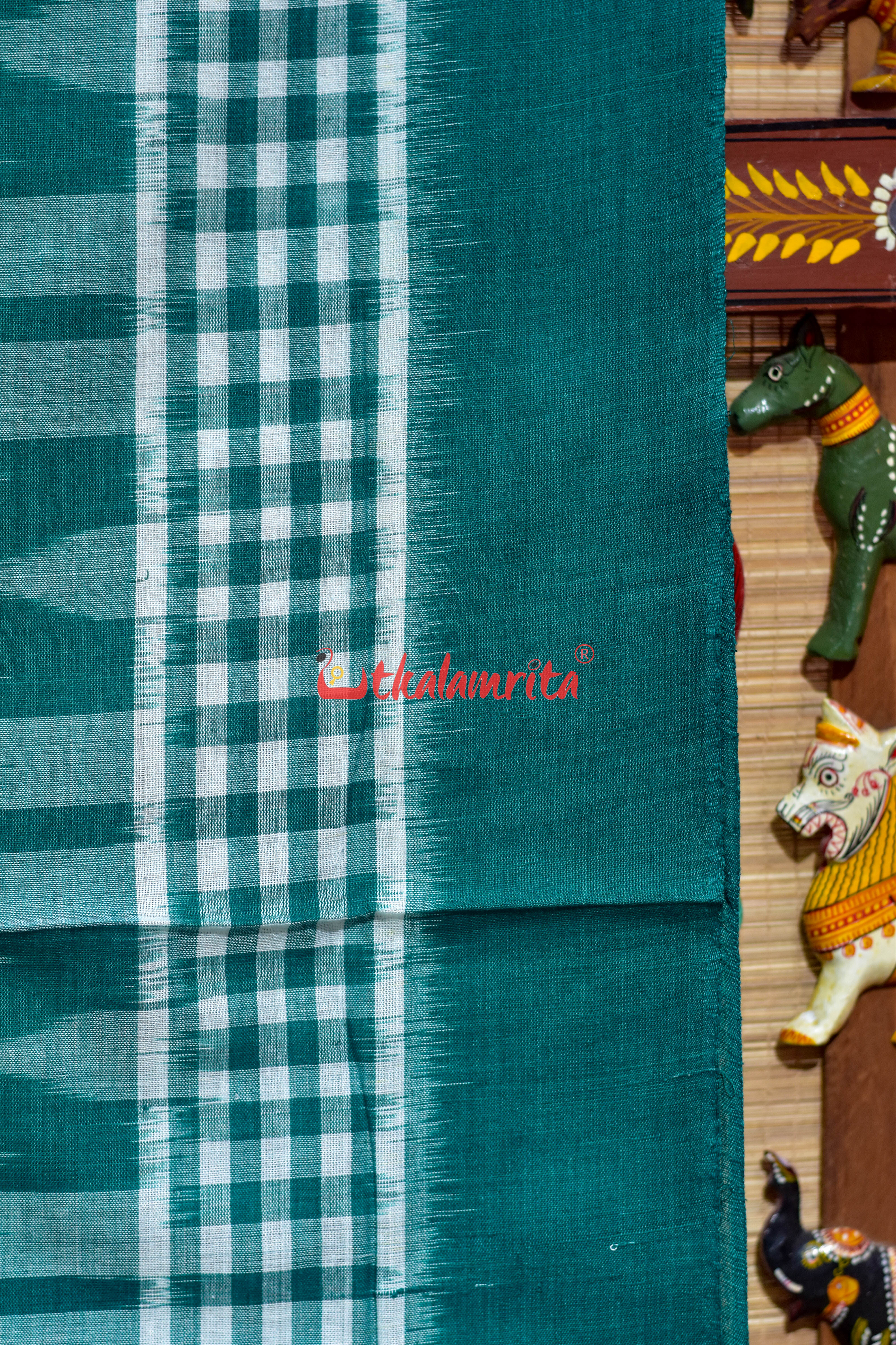 Special kargil Green White Khandua Cotton Saree