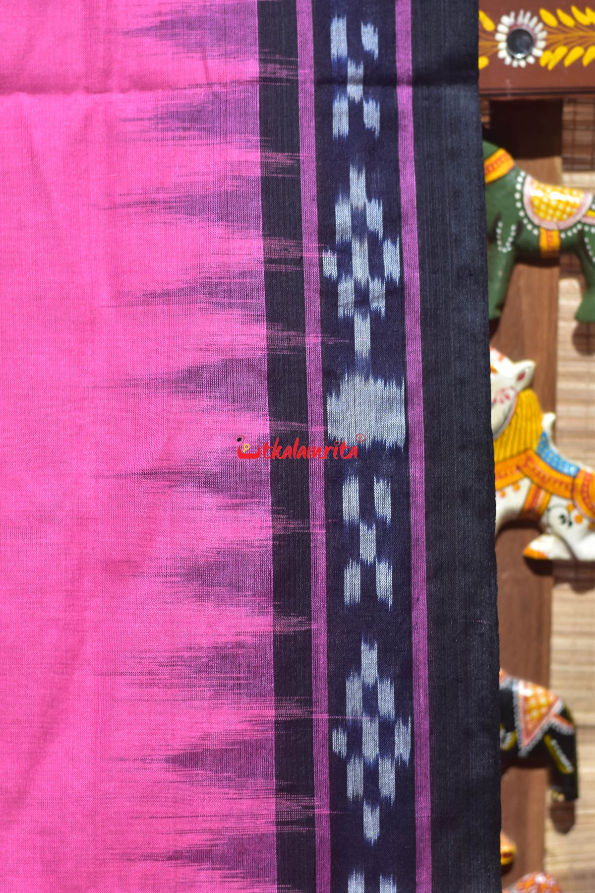 Pink with Pasapali Border Khandua Cotton Saree