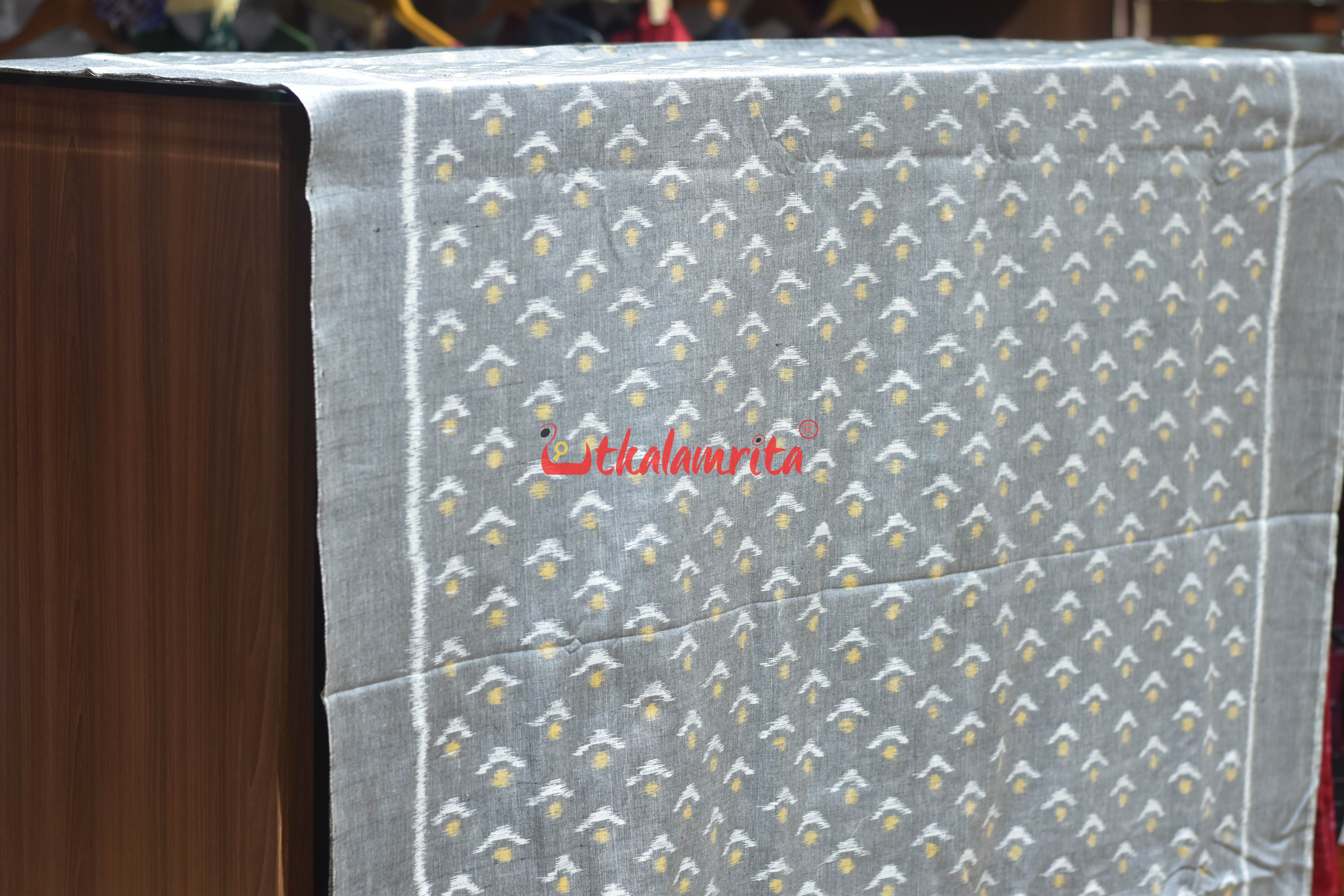 Grey Yellow Chandrika Ikat Cotton (Fabric)
