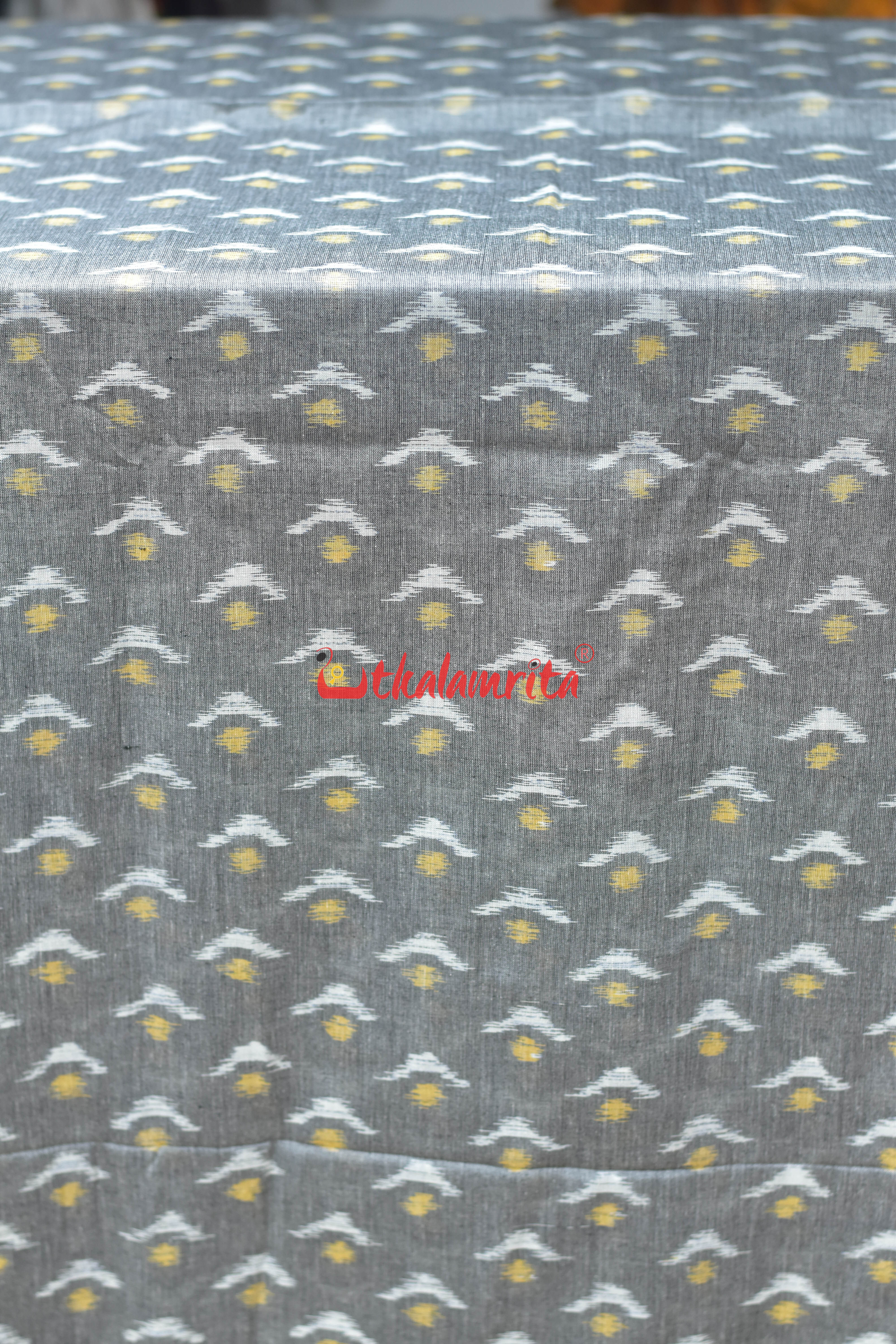 Grey Yellow Chandrika Ikat Cotton (Fabric)