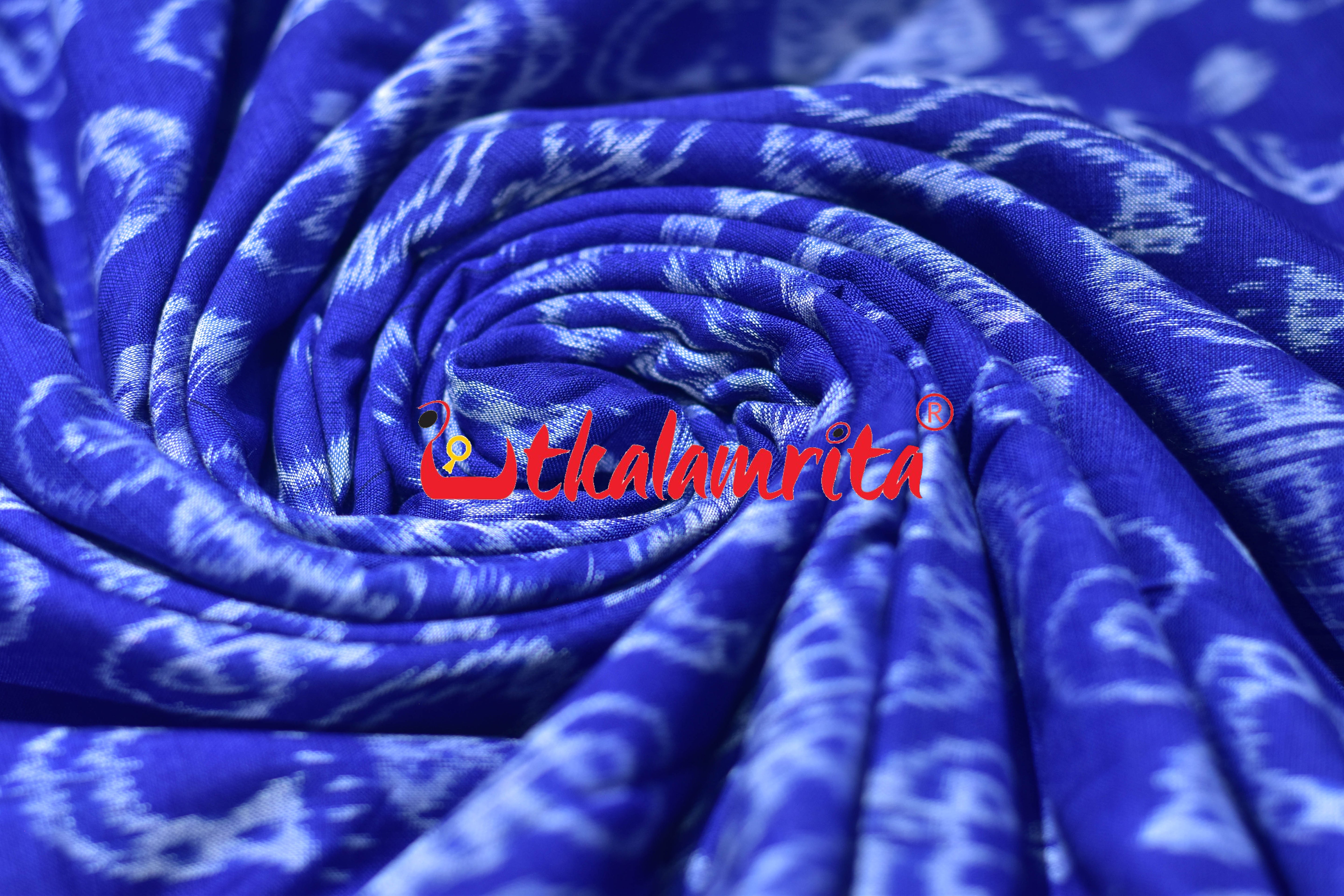 Sree Jantra Lakhmi Pada Blue Sambalpuri Cotton (Fabric)