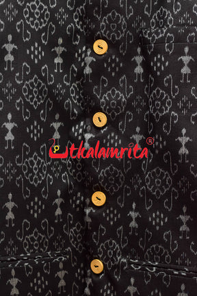 Black Tribals Sambalpuri Bandha Silk (Modi Jacket)