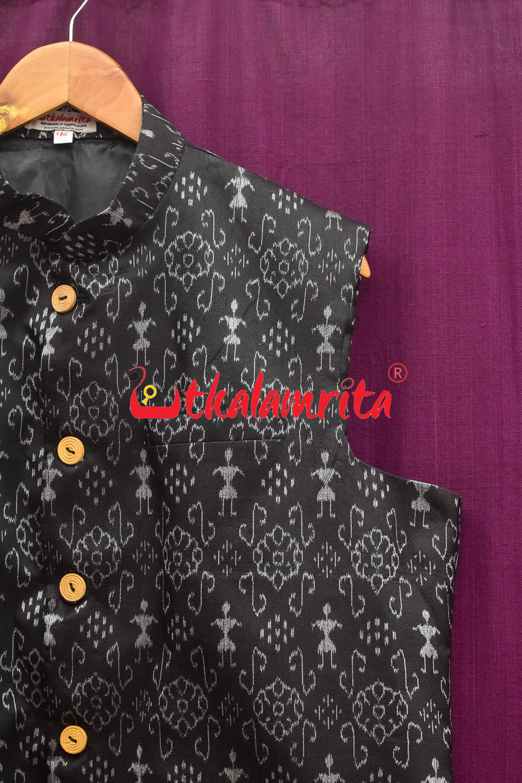 Black Tribals Sambalpuri Bandha Silk (Modi Jacket)