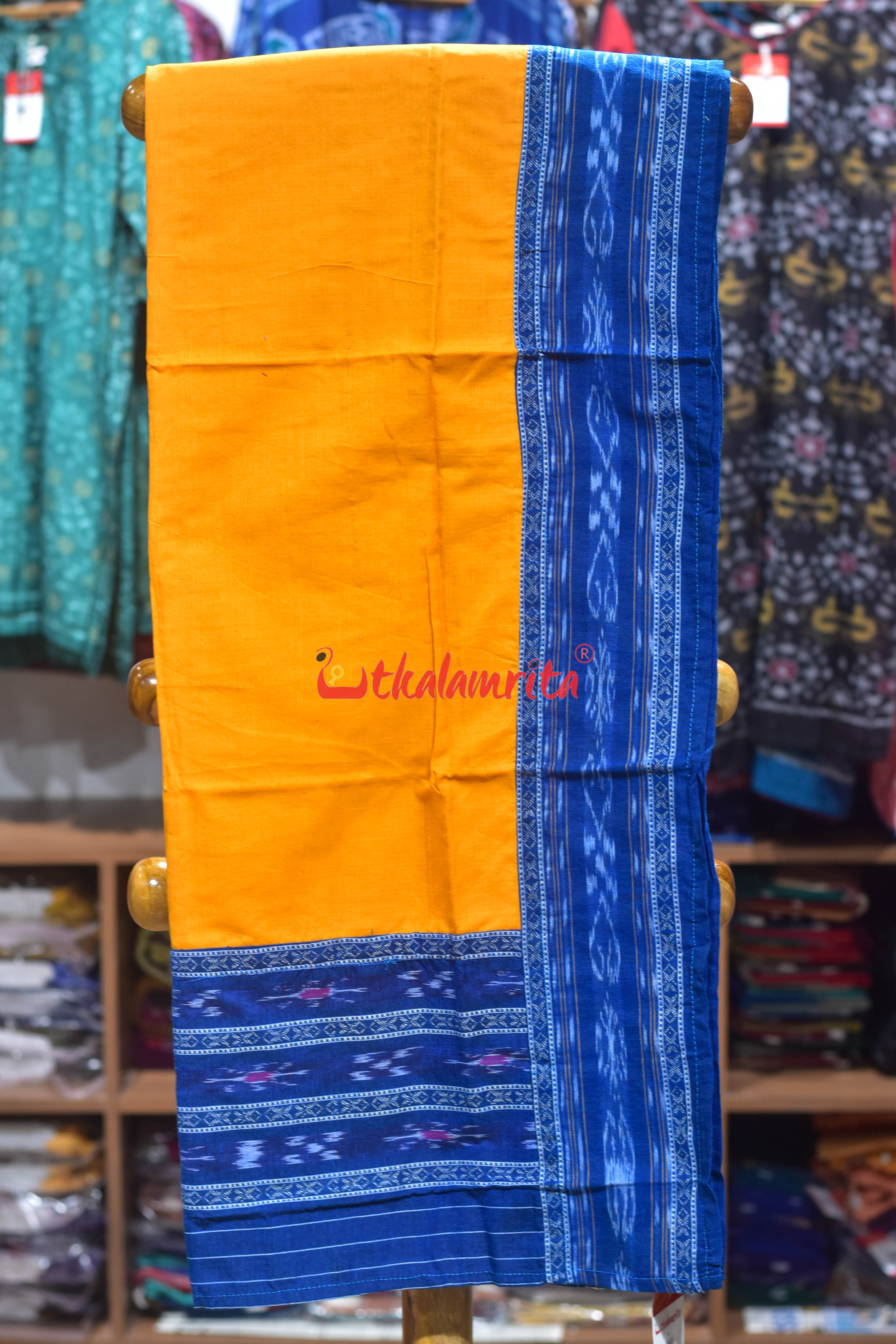 Teal Blue with Yellow Pasapali Long Flower Dress Set