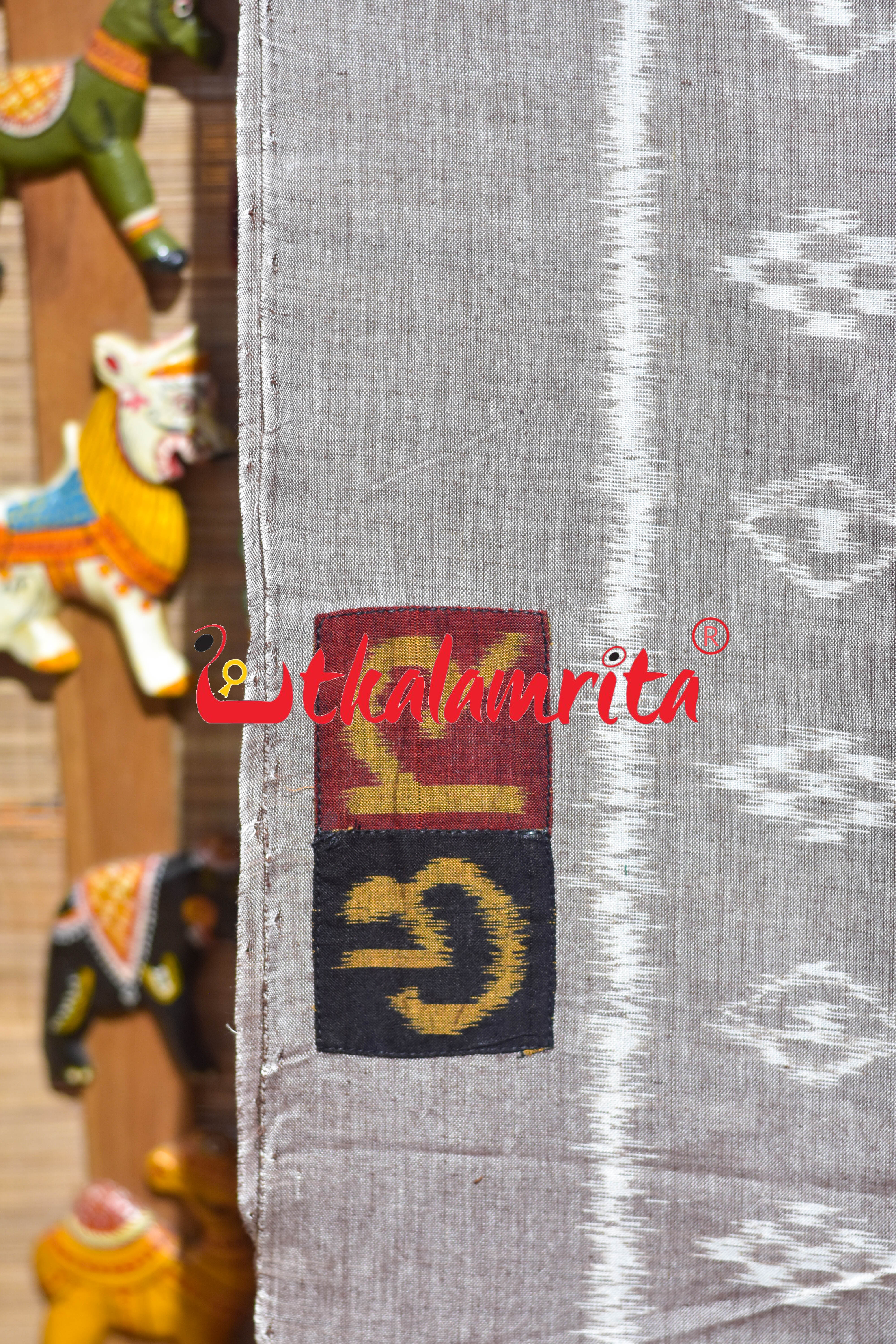 Gol Thikiri Single Ikat Odia Alphabets Anchal Designer Cotton Saree
