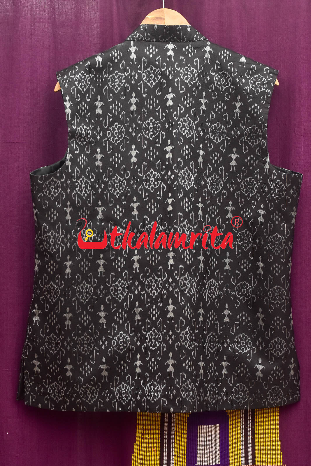 Black Tribals Sambalpuri Bandha Silk (Modi Jacket)