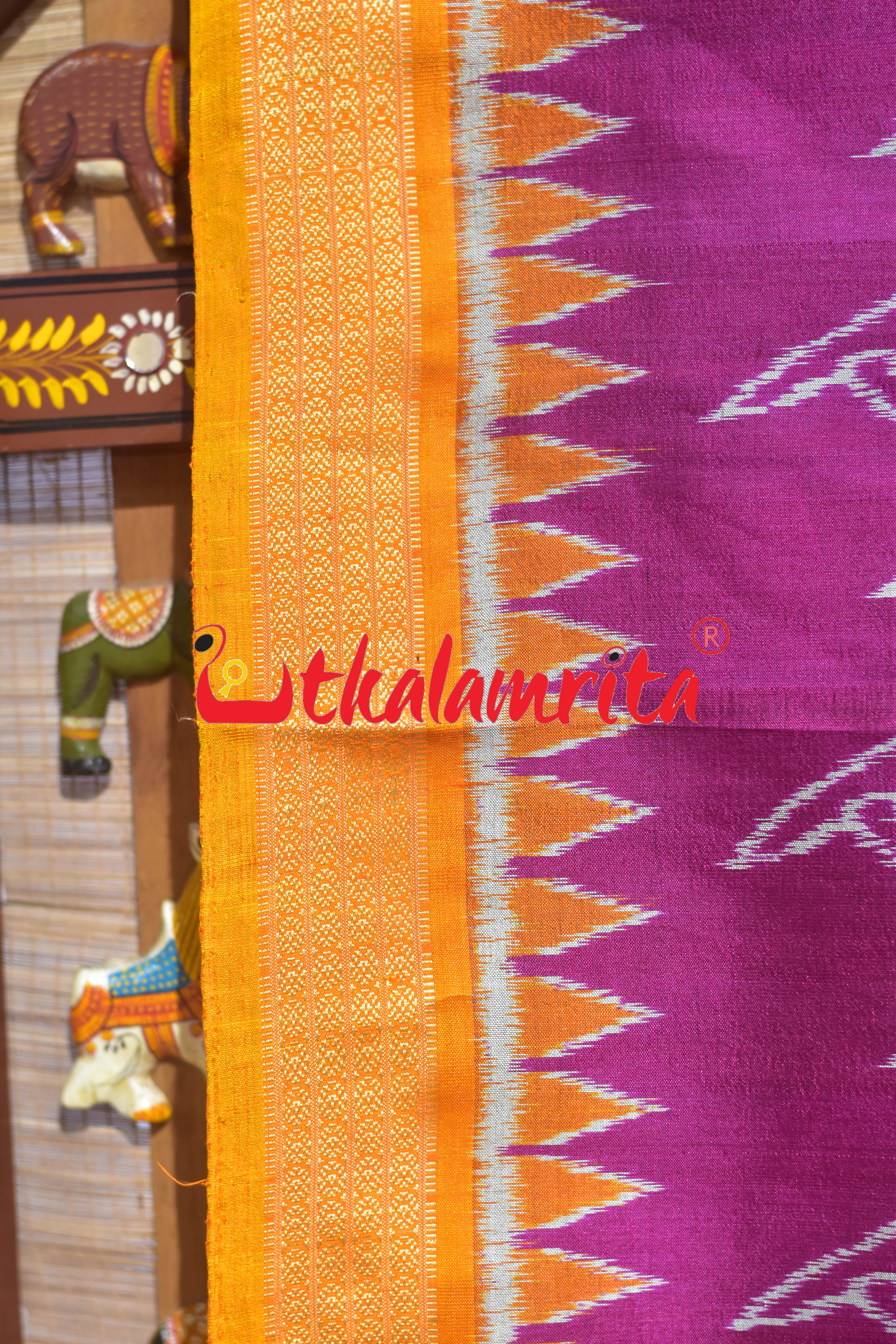 Rani Sankha with Yellow Border Khandua Silk Saree