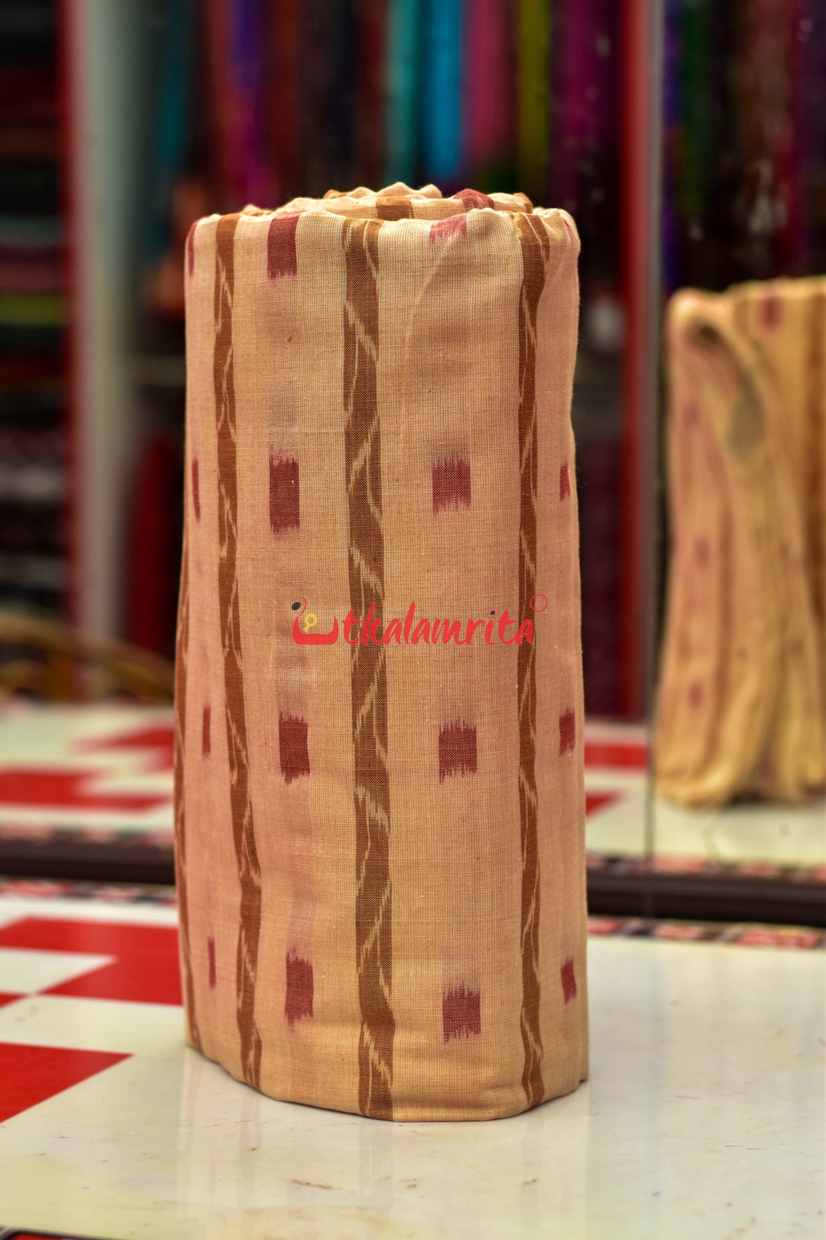 Cream Brown Tipa Ikat (Fabric)
