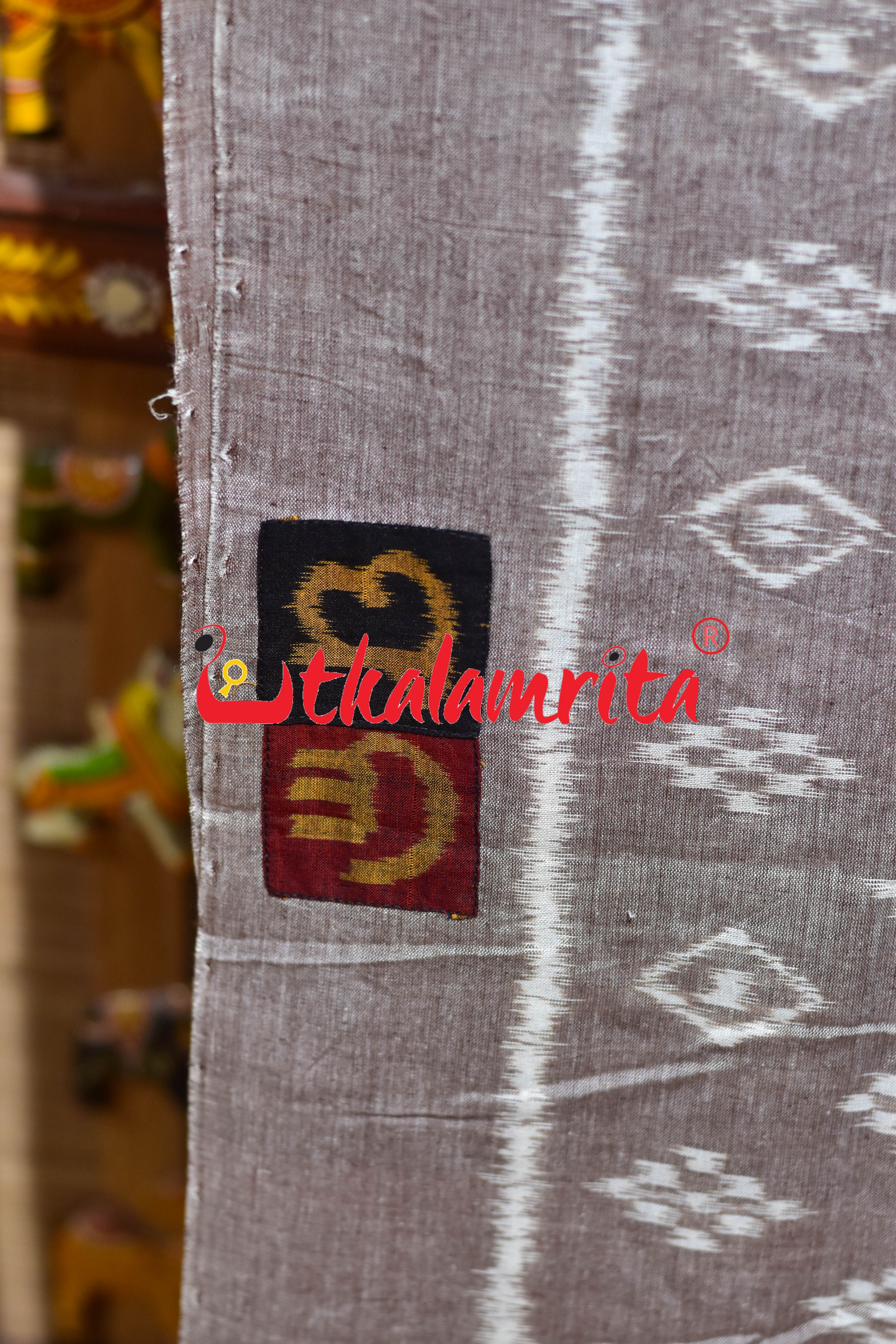 Gol Thikiri Single Ikat Odia Alphabets Anchal Designer Cotton Saree