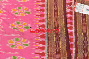 Pink Maroon Elephant Khandua Silk Saree