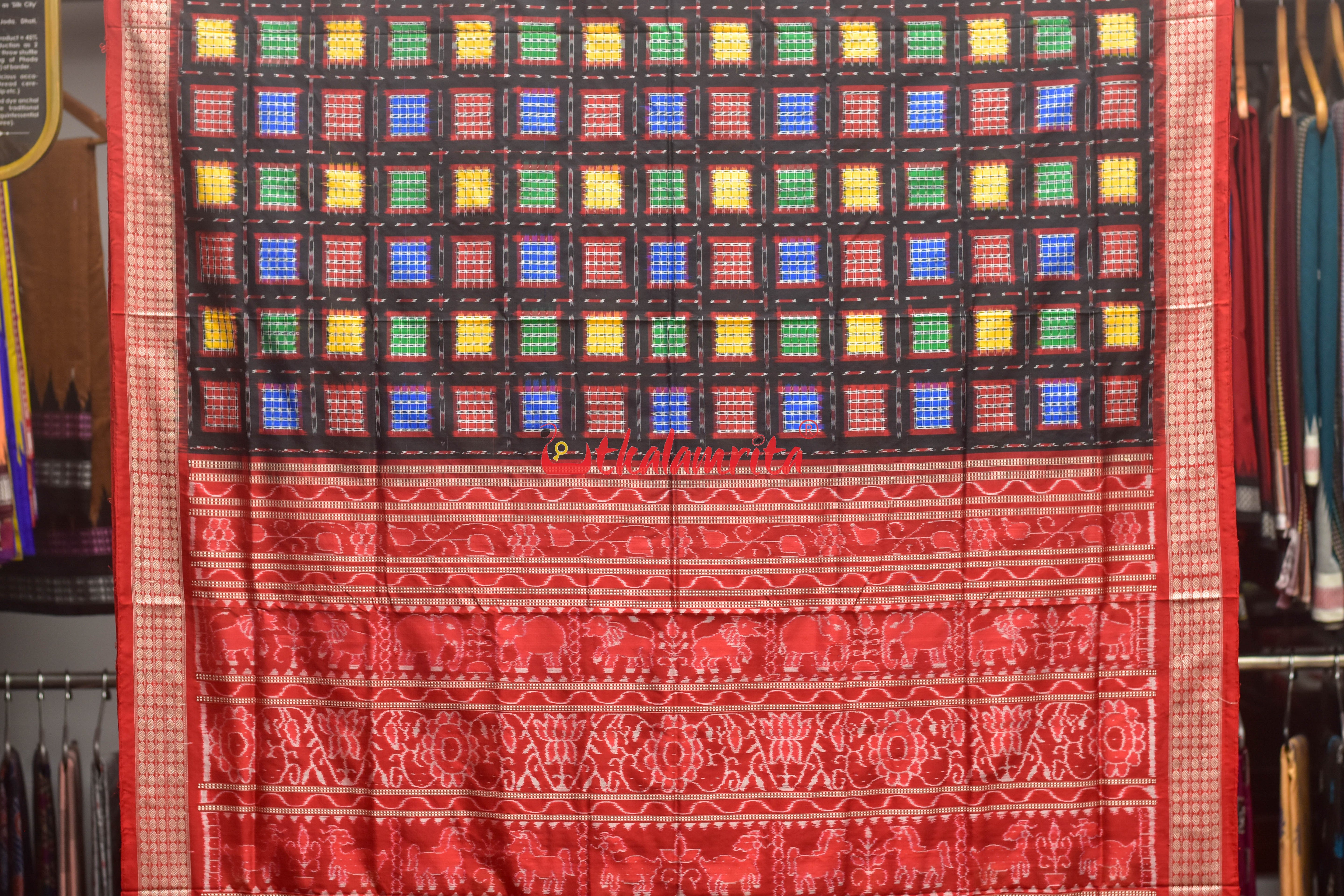 Black Mini Aswini Sambalpuri Silk Saree
