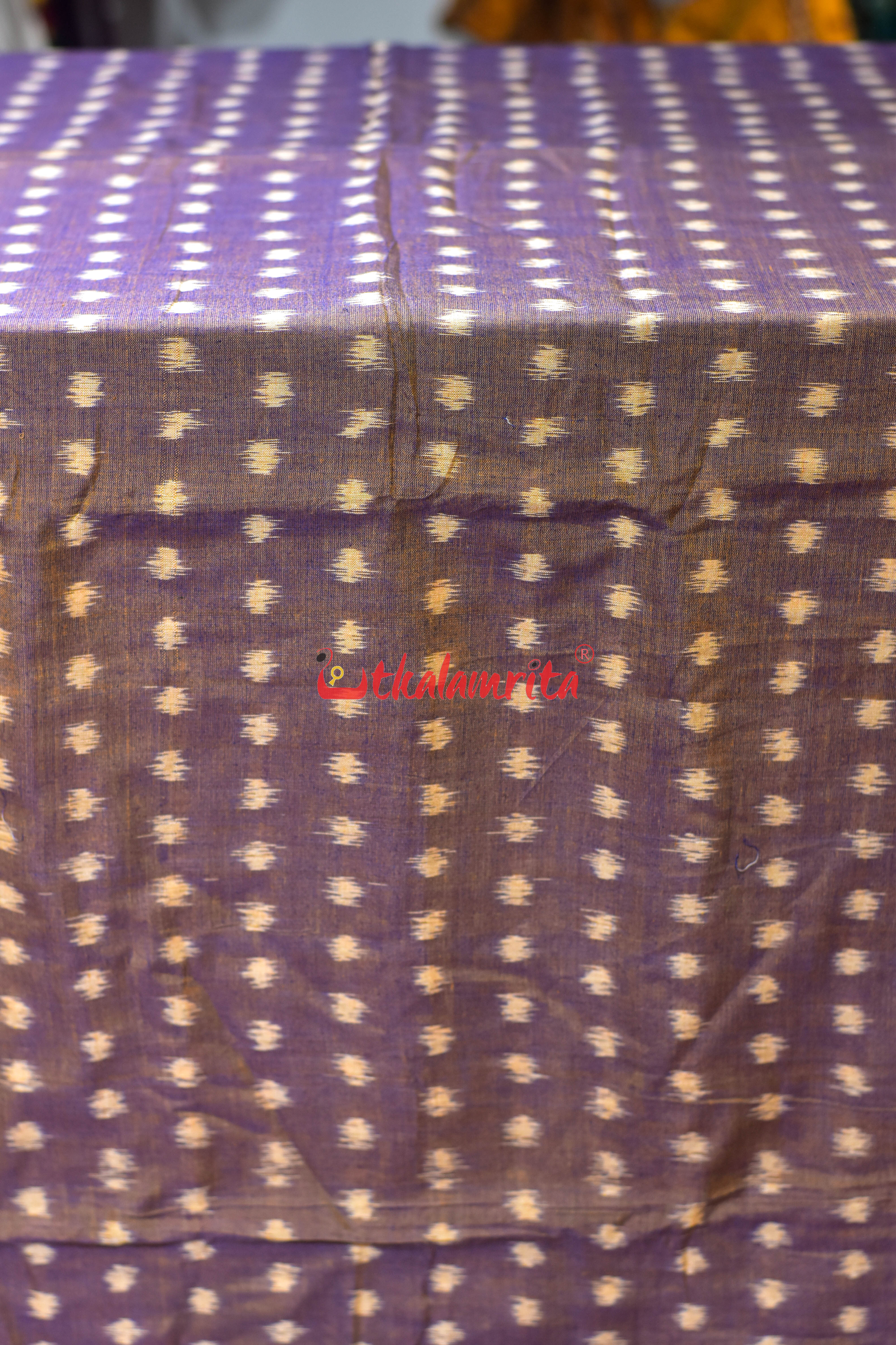 Golden Double Shade Godi Bindu Ikat Cotton (Fabric)