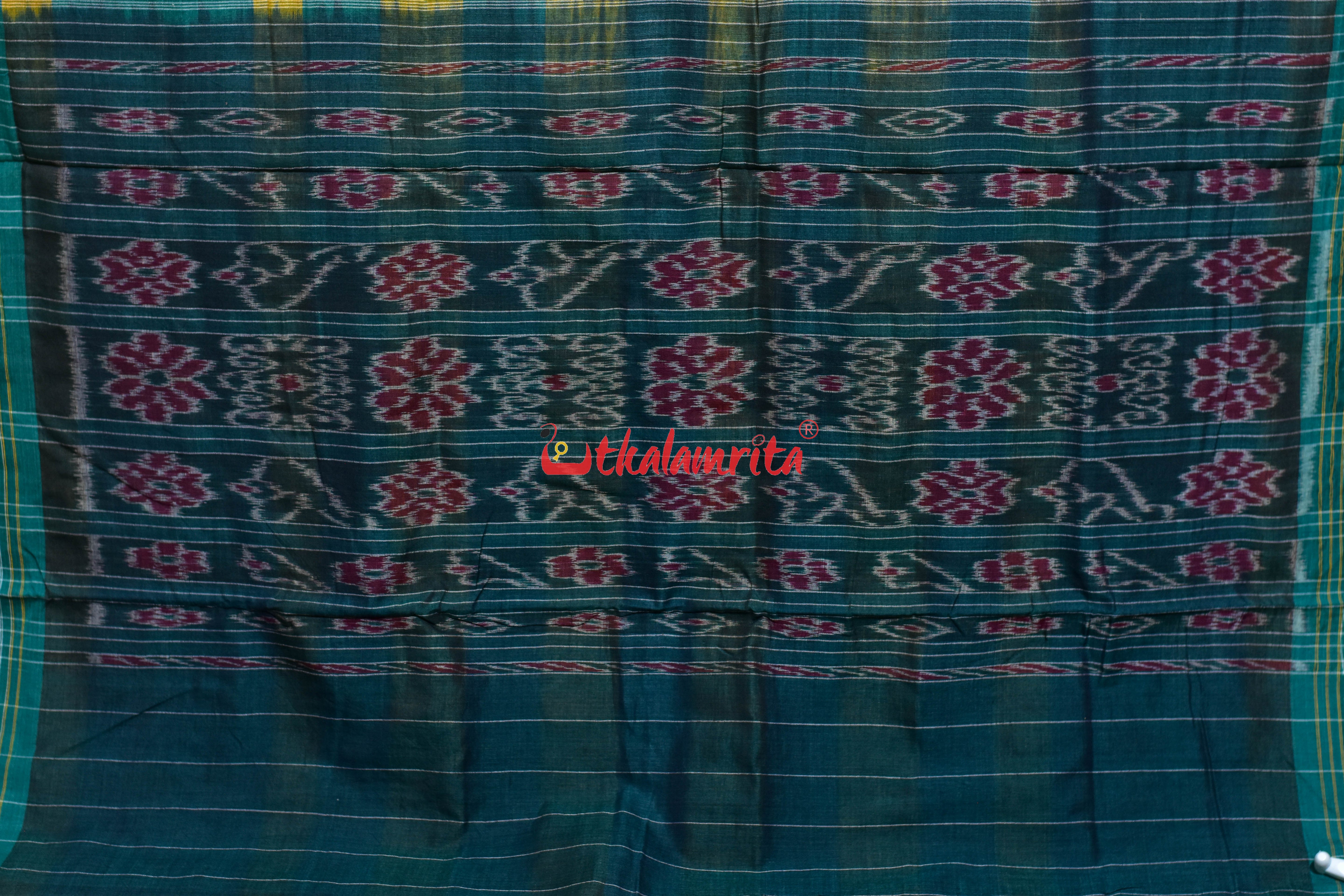 Hycco Yellow Green Khandua Cotton Saree