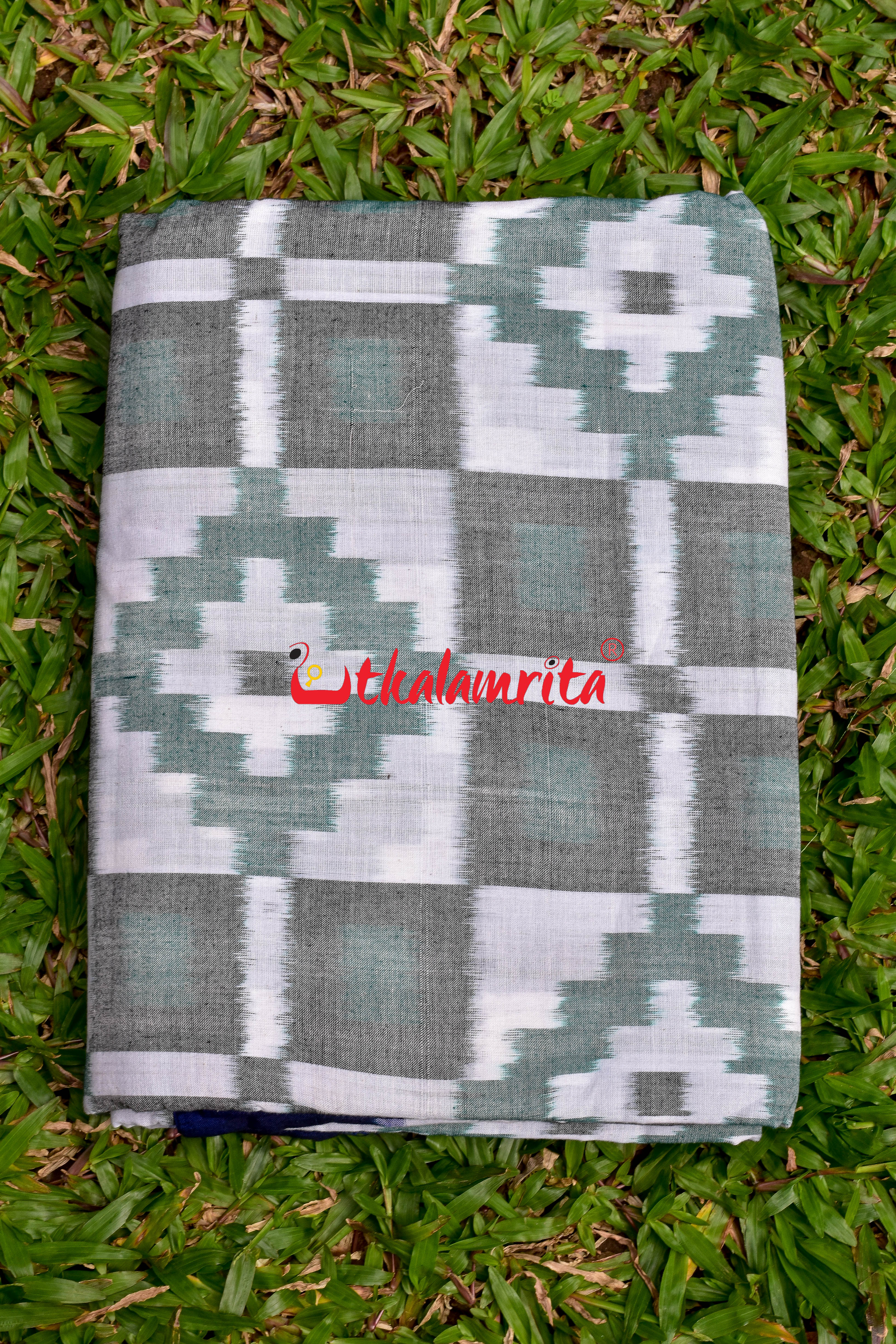 Green Grey White Kuthi Pasapali (Fabric)