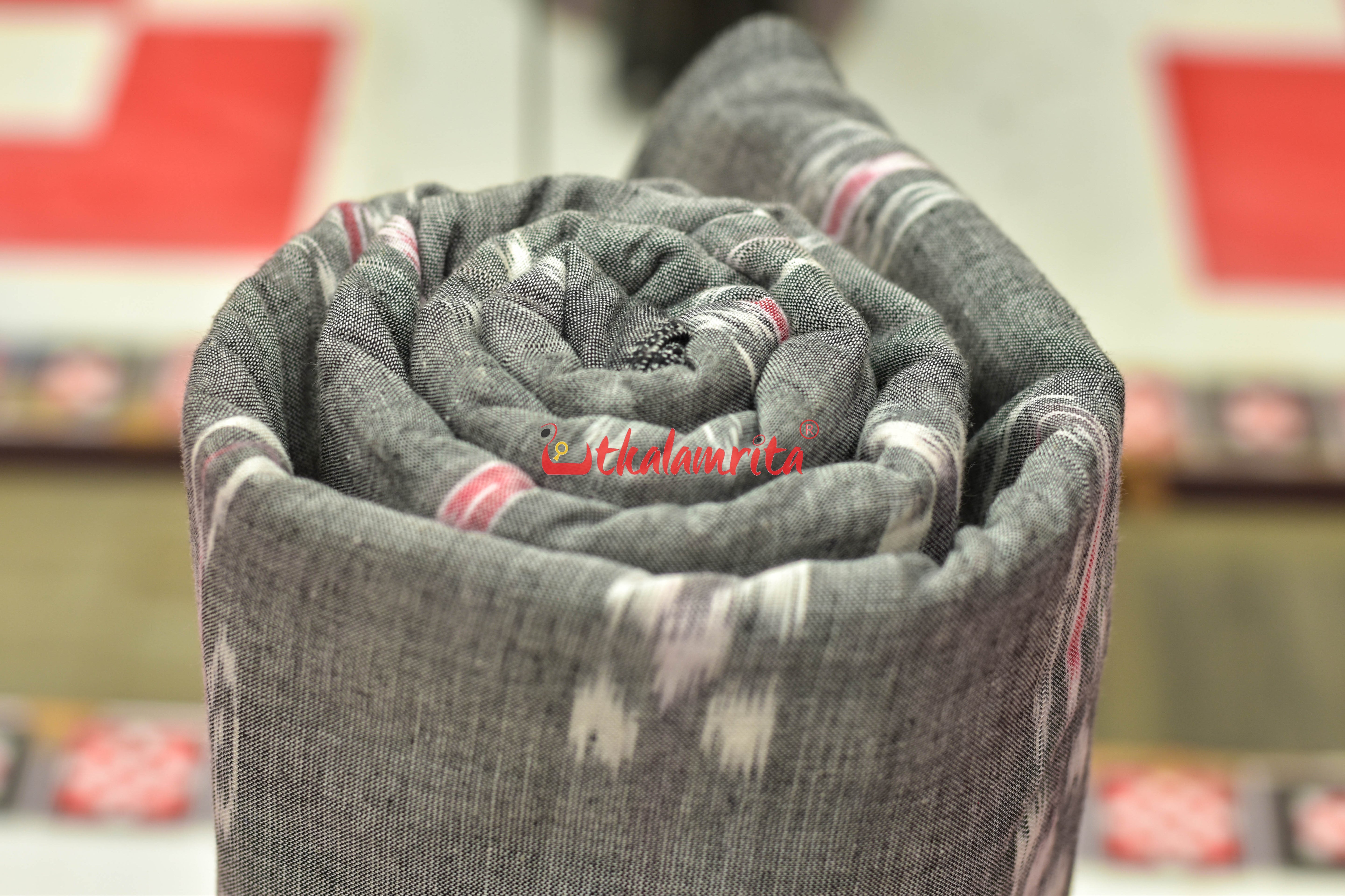 Grey Pasapali and Kadha (Fabric)