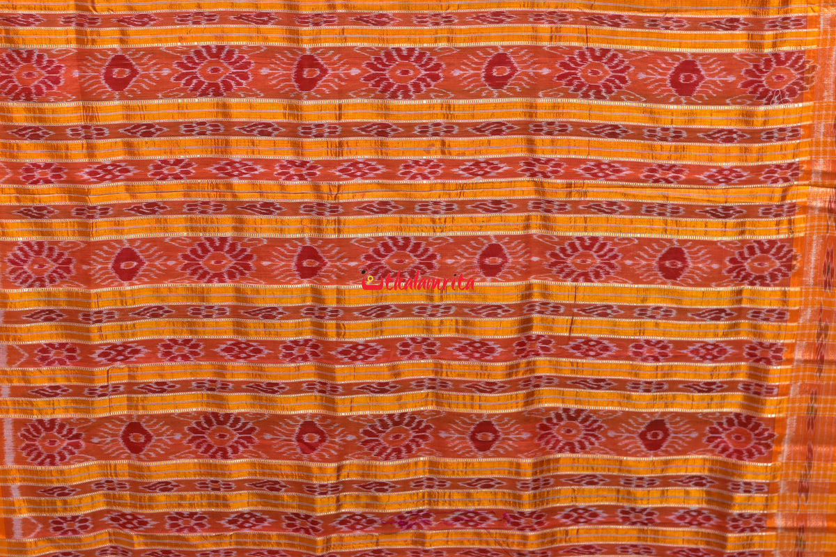 Pink Green Sankha Lata Khandua Silk Saree