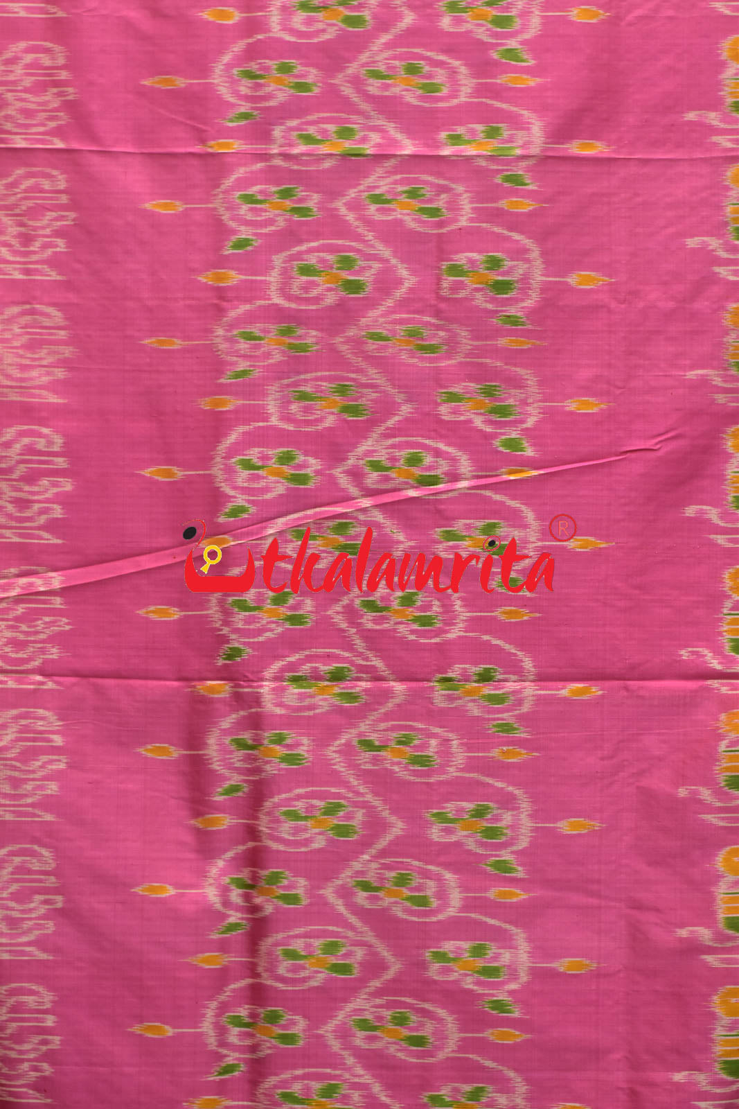 Pink Maroon Elephant Khandua Silk Saree