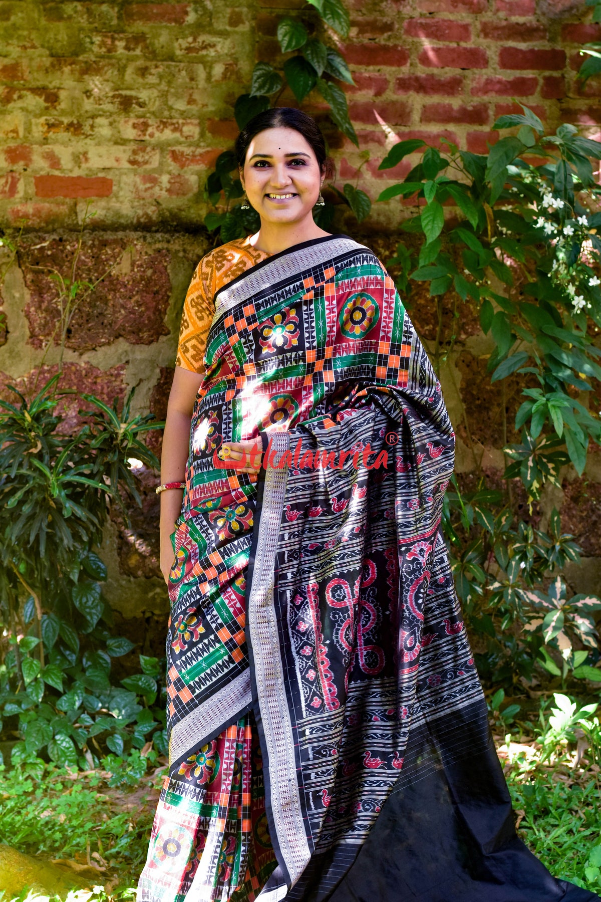 Green Utkala Laxmi Sambalpuri Silk Saree