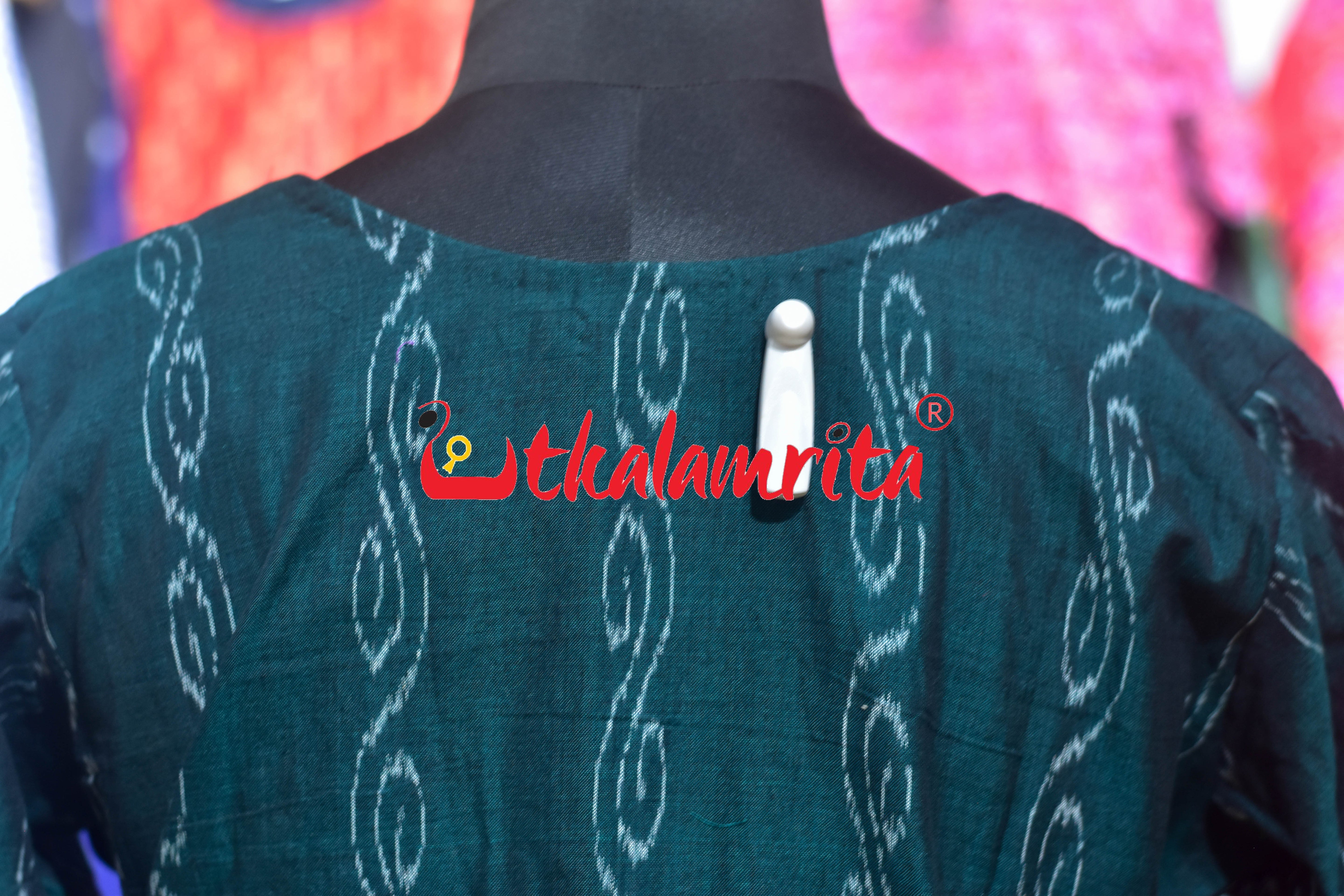 Bottle Green Anjimala Maroon Lata (ladies' Short Kurta)