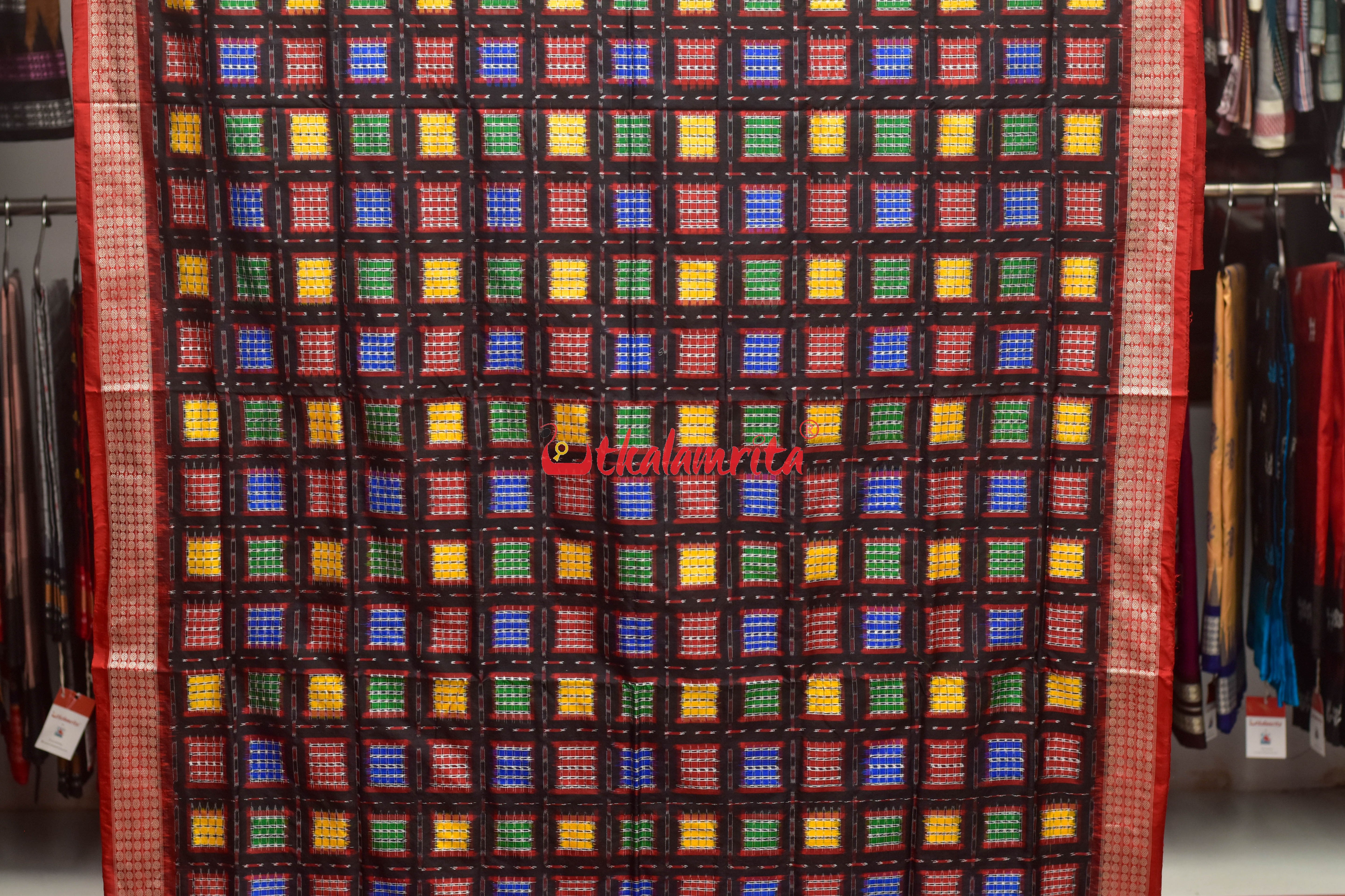 Black Mini Aswini Sambalpuri Silk Saree
