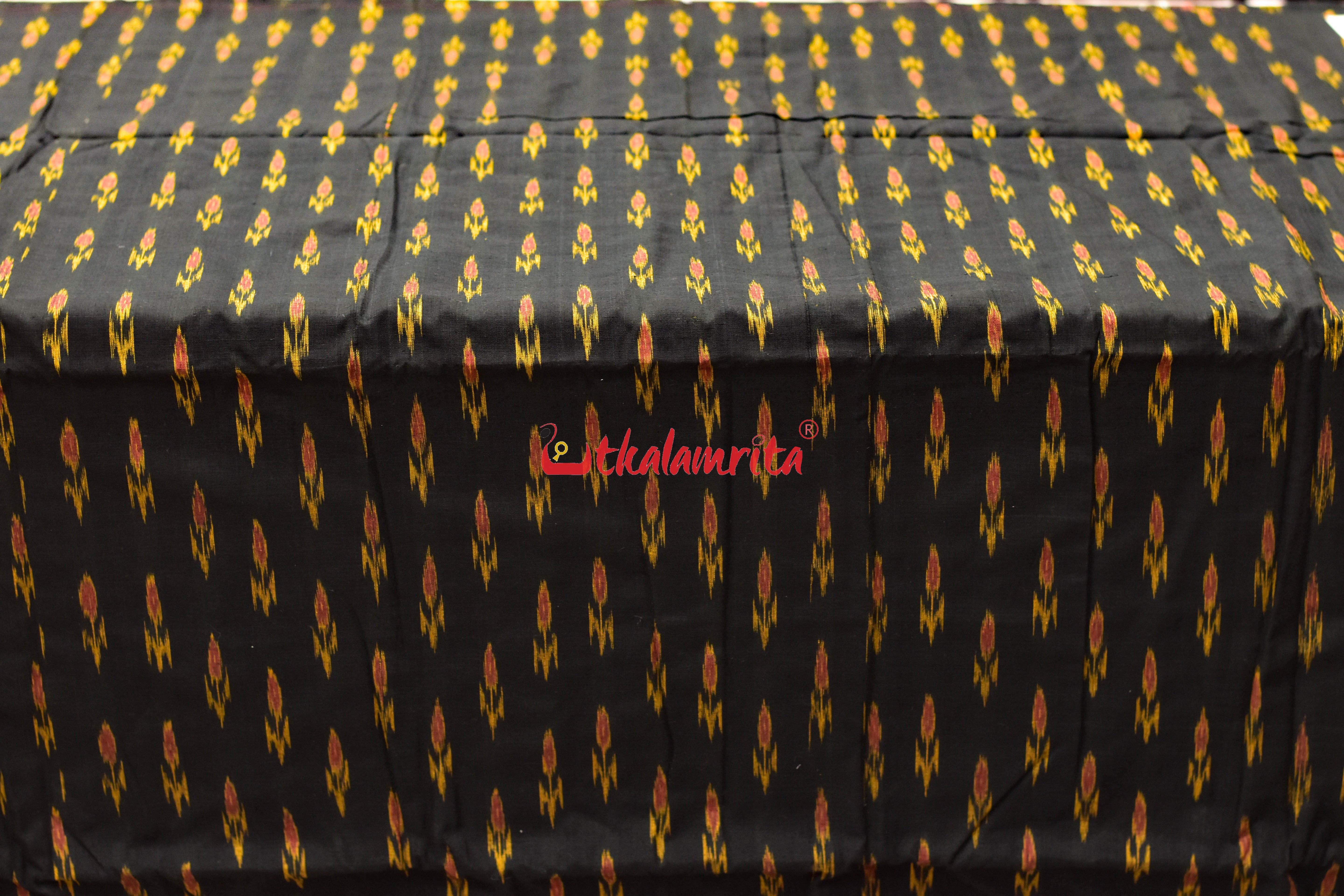 Black with Yellow Kadha (Fabric)