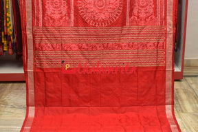 Black Red Pasapali Sambalpuri Silk Saree