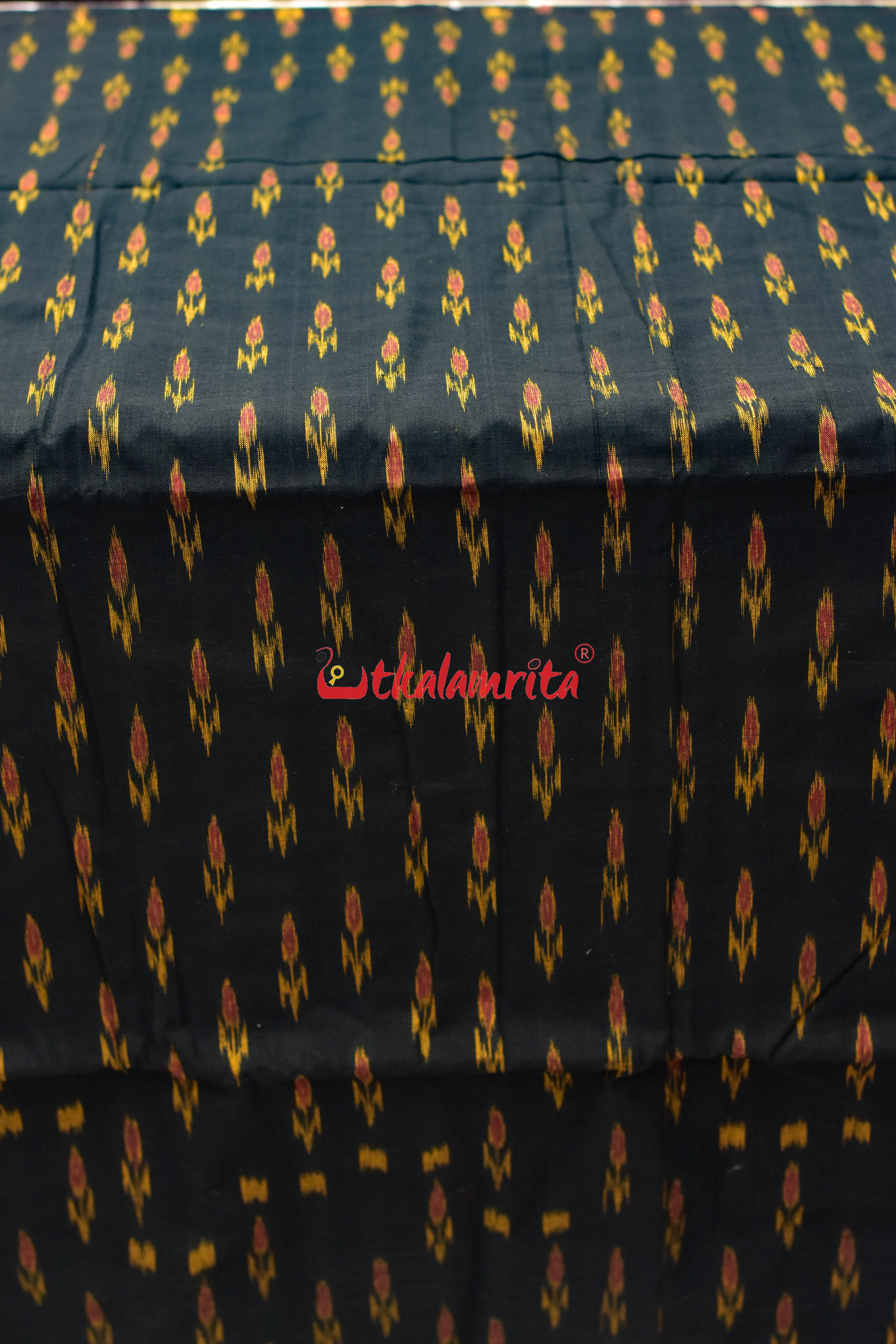 Black with Yellow Kadha (Fabric)