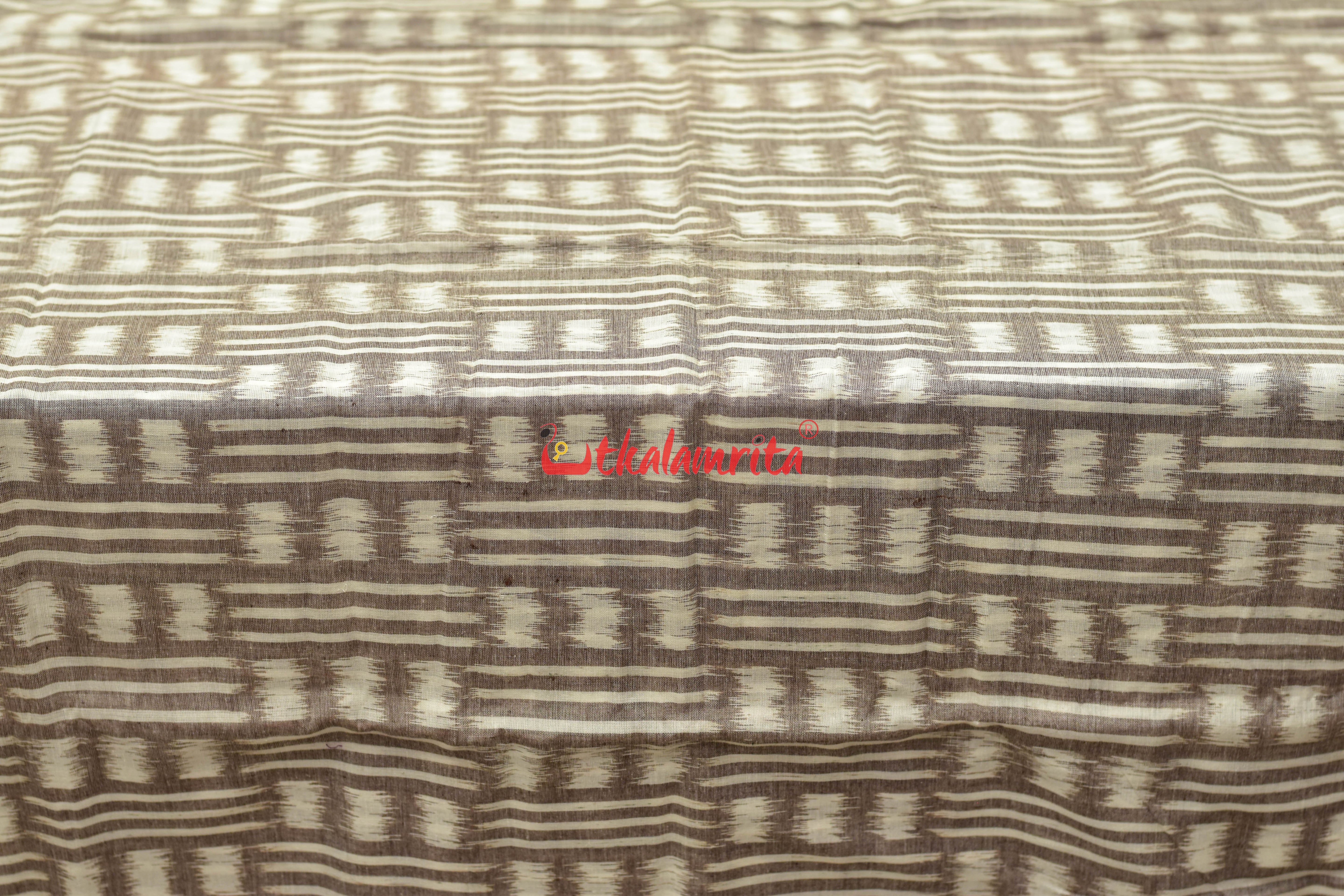 White and Coffee Bandha Cotton (Fabric)