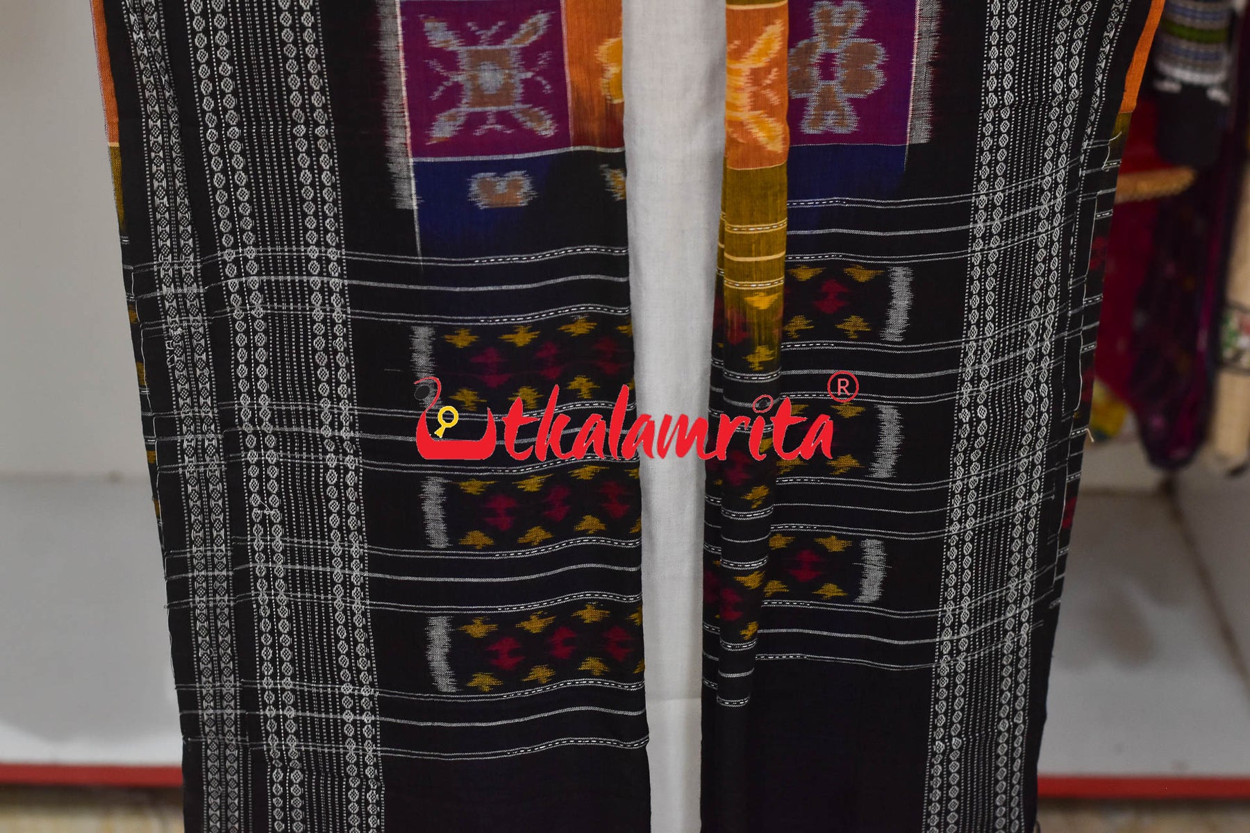 Yellow Blue Utkala Laxmi Bandha Border (Dupatta)