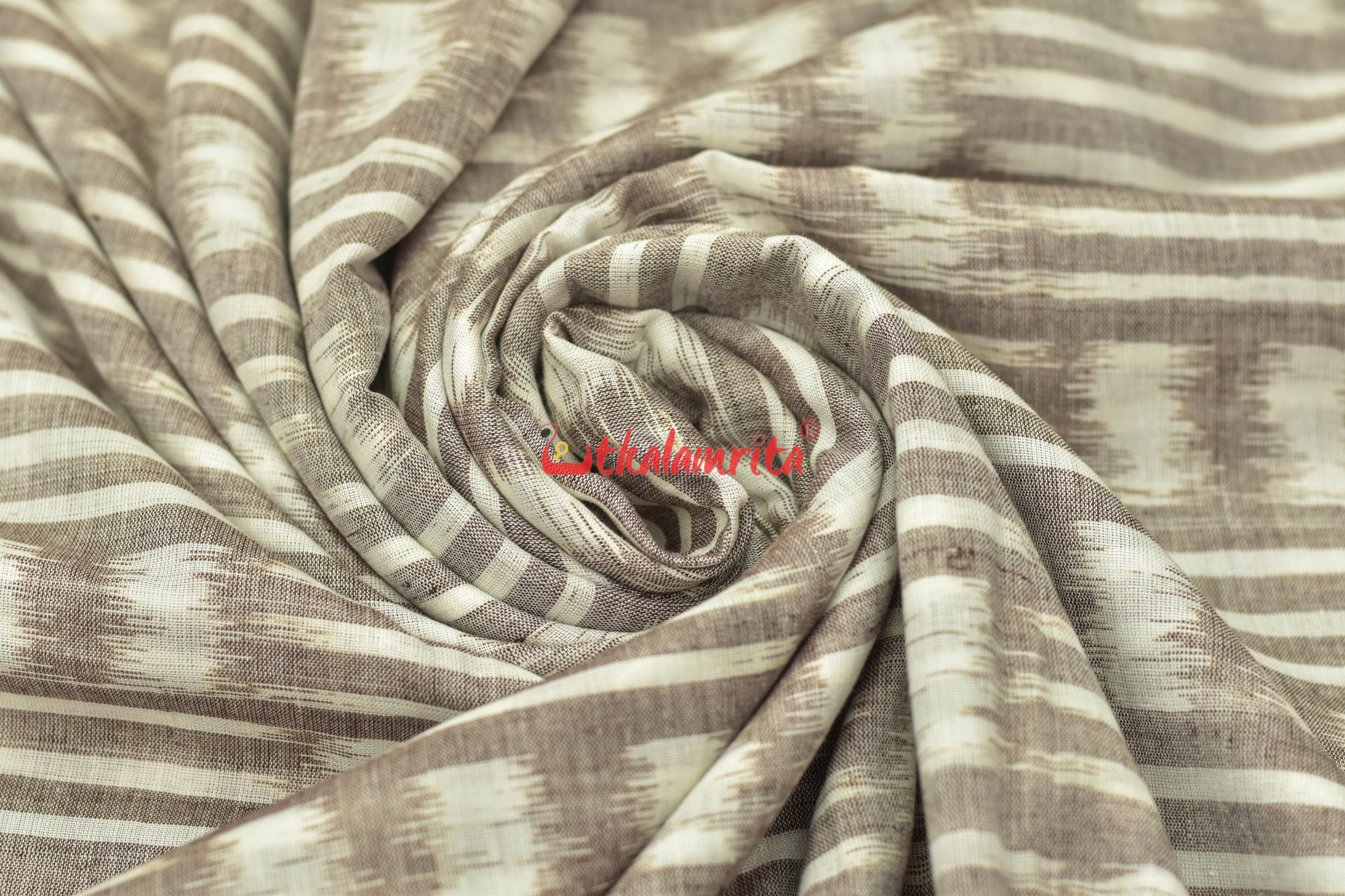 White and Coffee Bandha Cotton (Fabric)