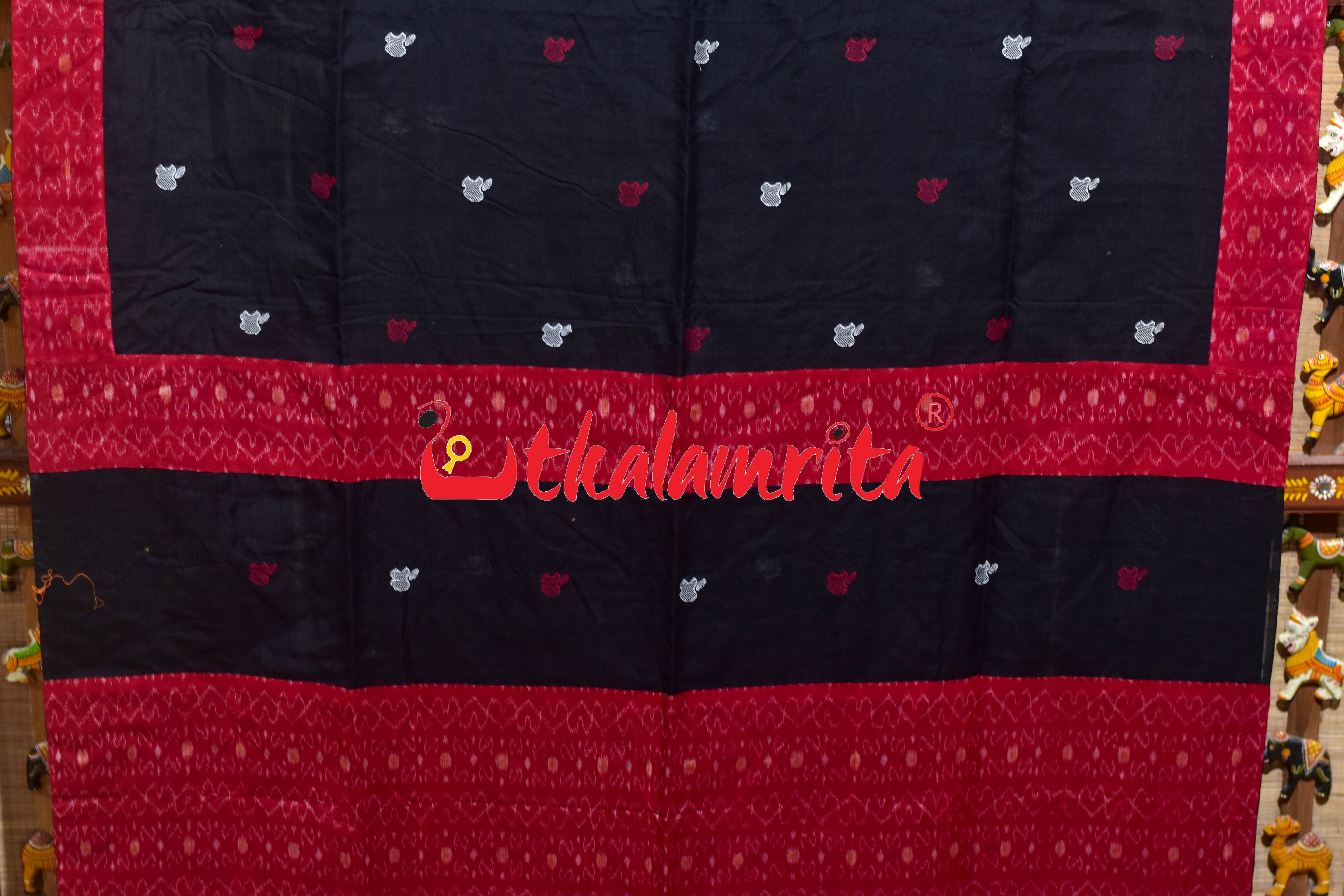 Black Apple Design S Bandha Designer Cotton Saree