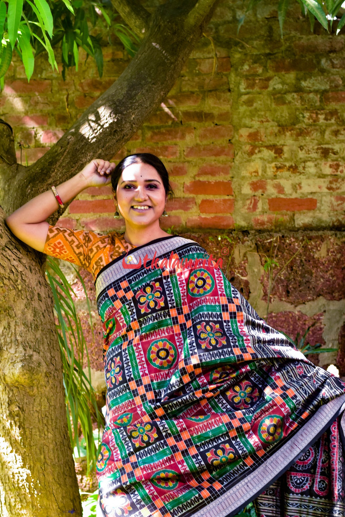 Green Utkala Laxmi Sambalpuri Silk Saree