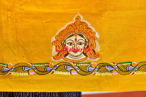 Mustard Durga Pattachitra (Blouse Piece)