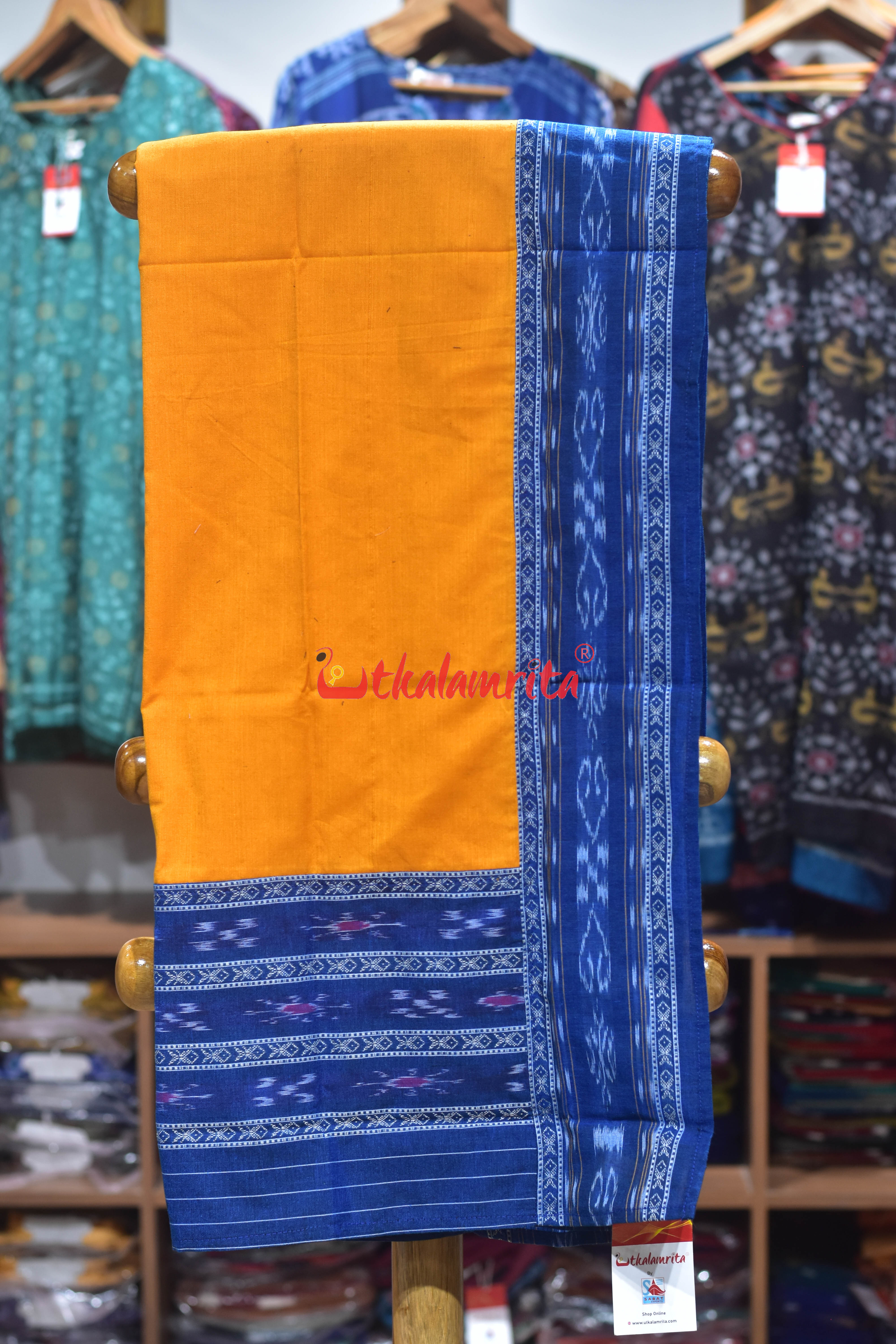 Deep Blue Yellow Simple Pasapali Flower Dress Set