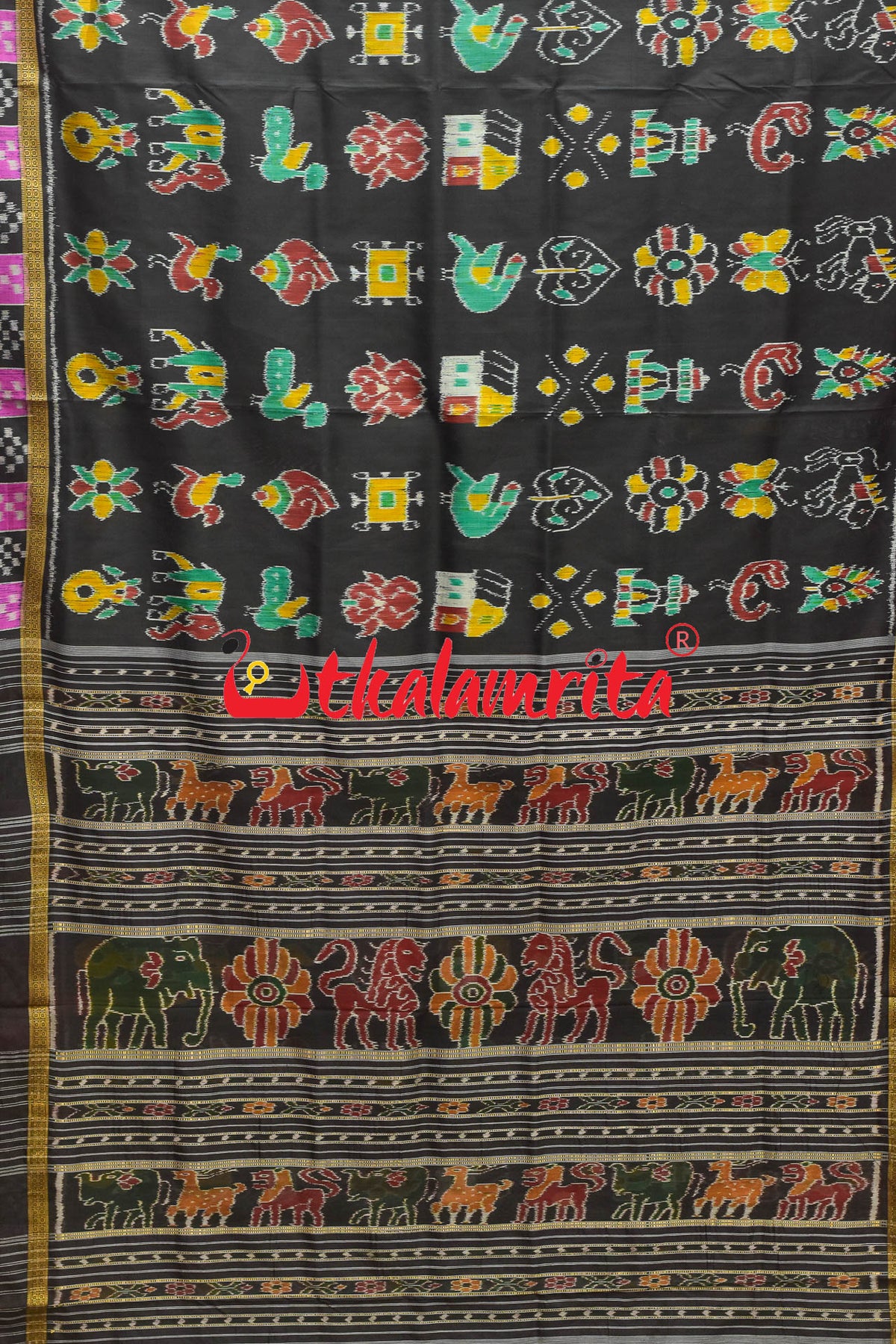 Black Pasapali Border Nabarangi Silk Saree