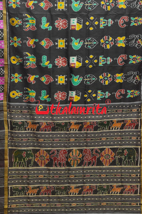 Black Pasapali Border Nabarangi Silk Saree