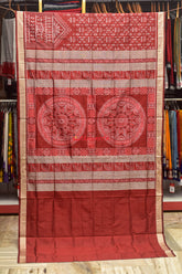 Maroon Home Tribals Sambalpuri Silk Saree