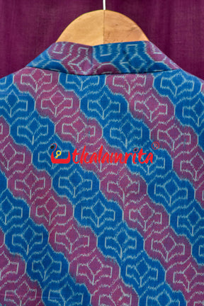 4D Blue Maroon Sambalpuri Cotton (Modi Jacket)