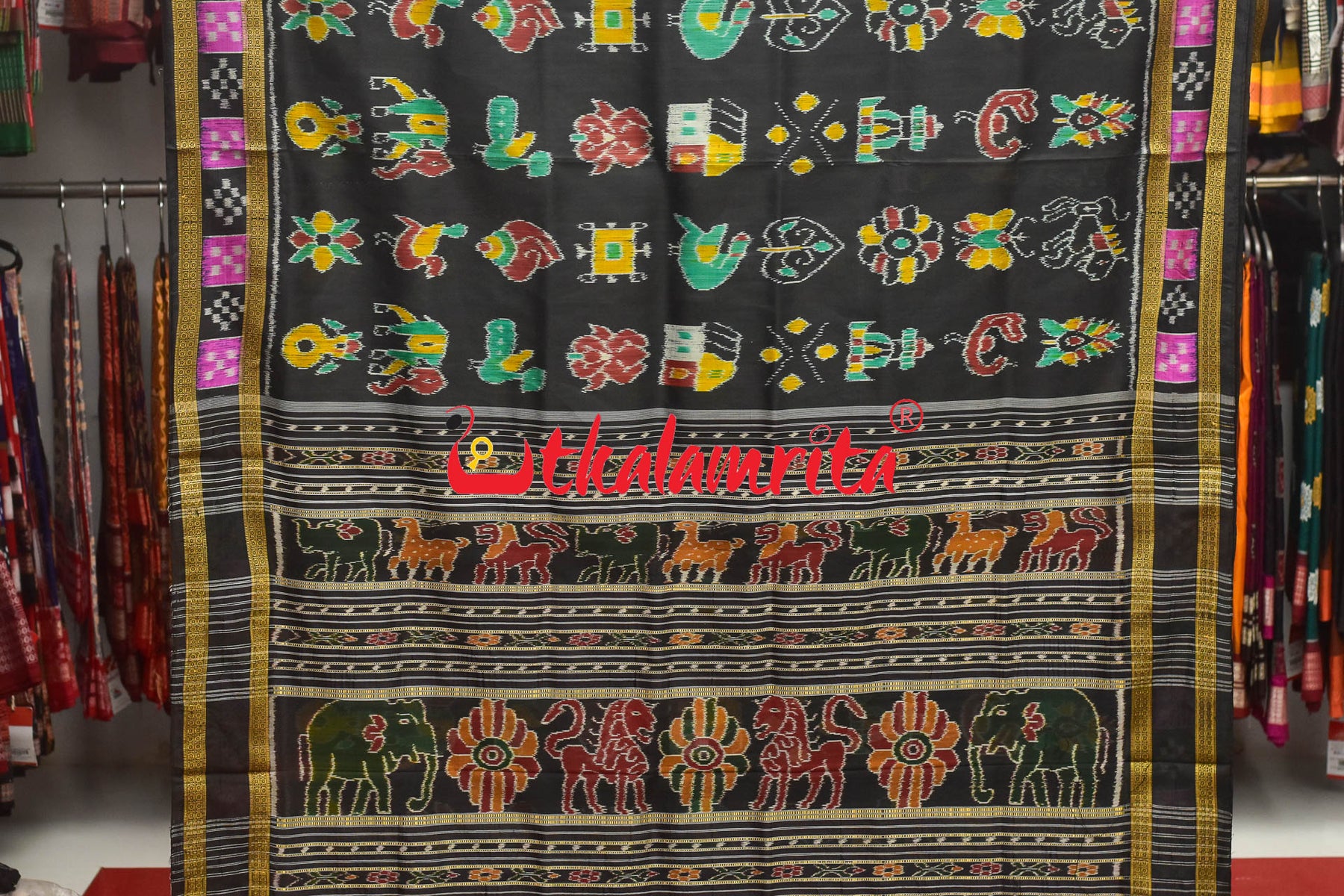 Black Pasapali Border Nabarangi Silk Saree