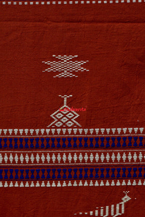 Rust White Kotpad Saree
