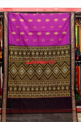 Lavender Bomkai Cotton Saree