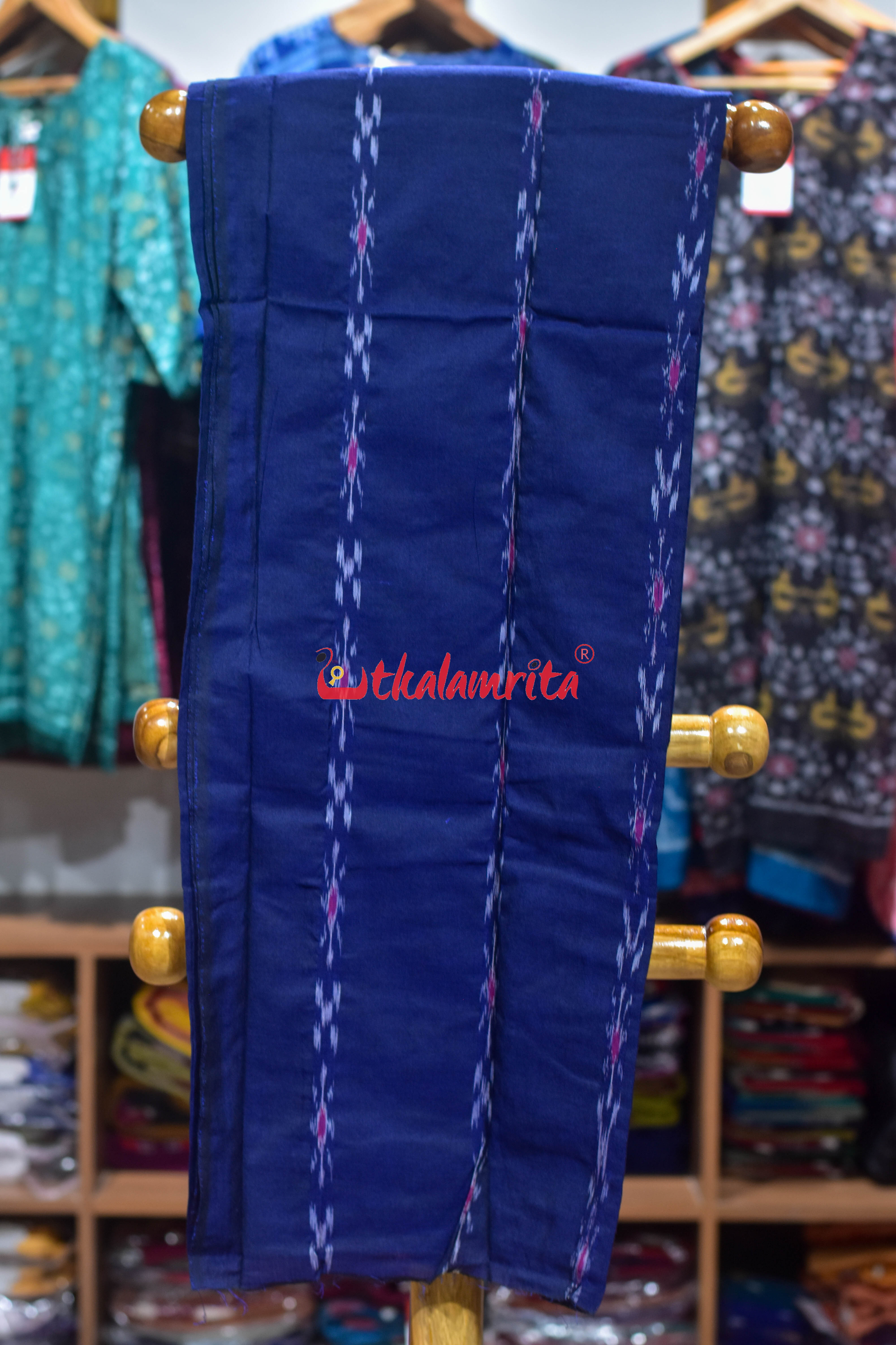Deep Blue Pink Middel Design Kadha Pasapali Dress Set