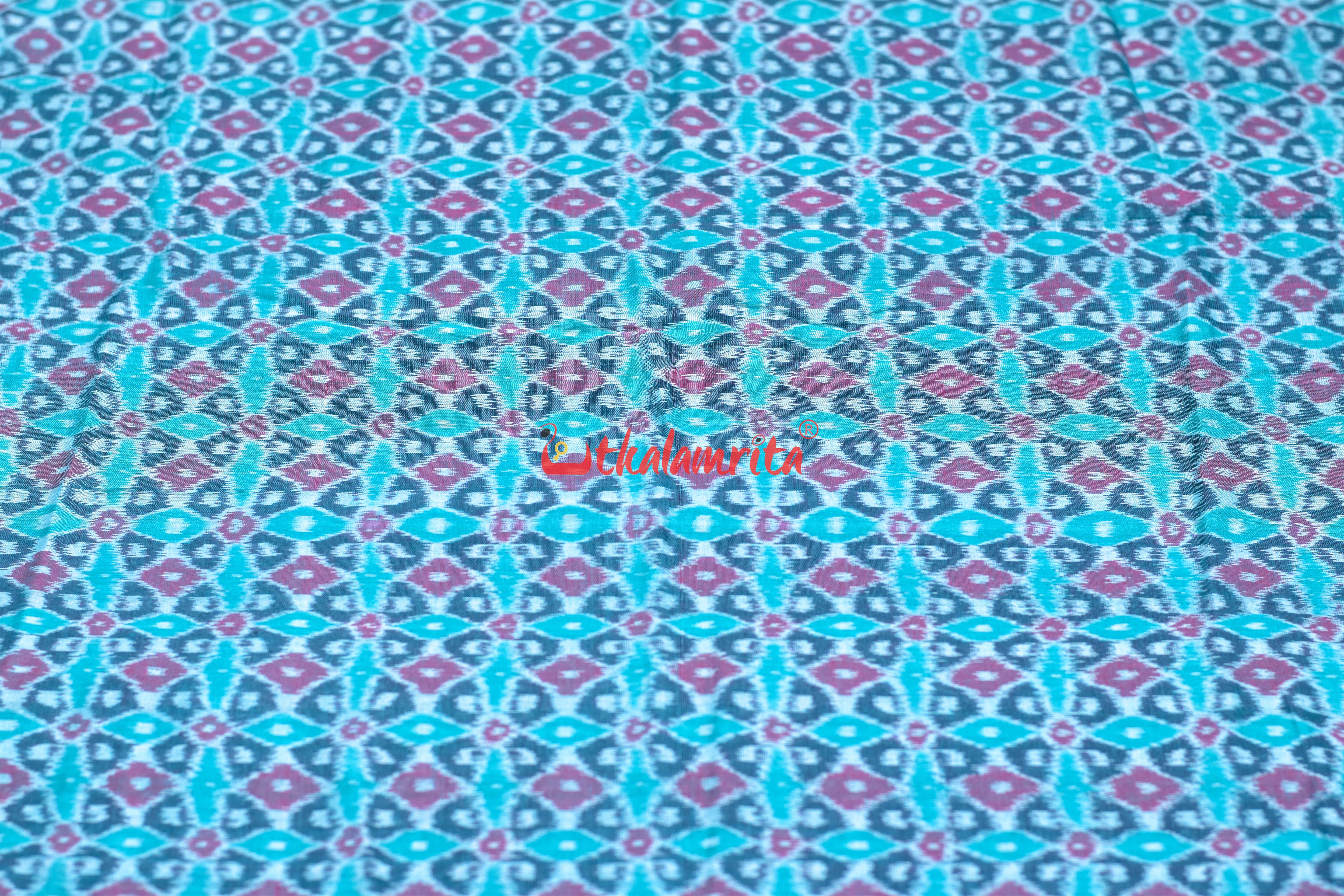Sea Green 4D Flower Sambalpuri Cotton (Fabric)