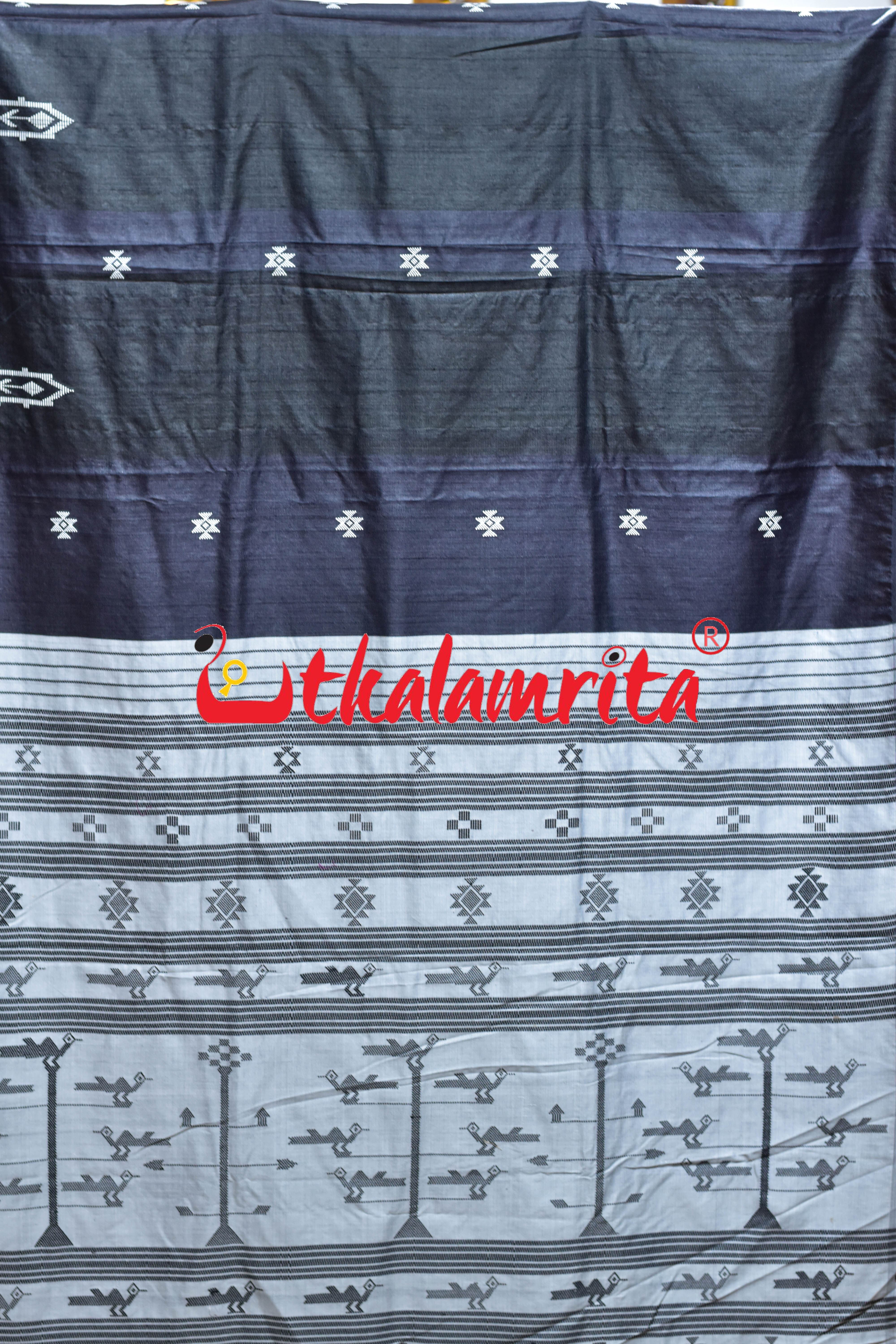 Black Ganjam Bomkai Inspired Gopalpur Tussar Saree